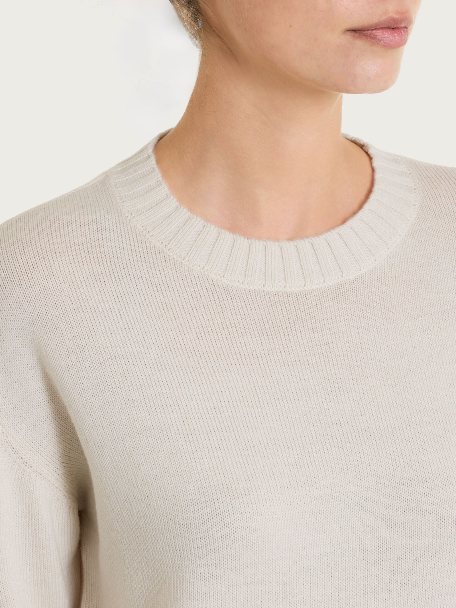 Ragno Merino Soft Maglia girocollo avorio in lana