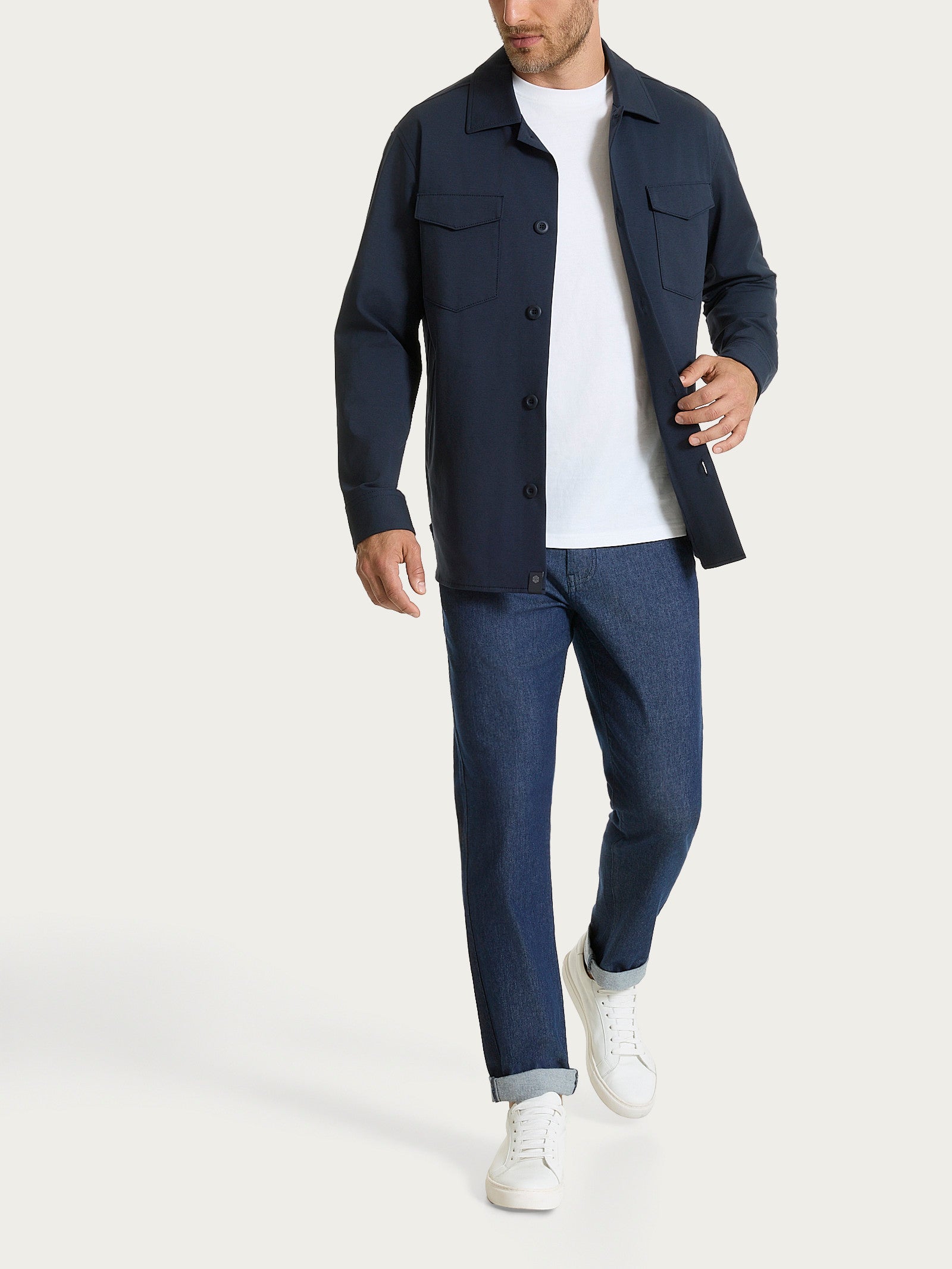 Ragno Compact Light Giacca Uomo Blu con Tasche
