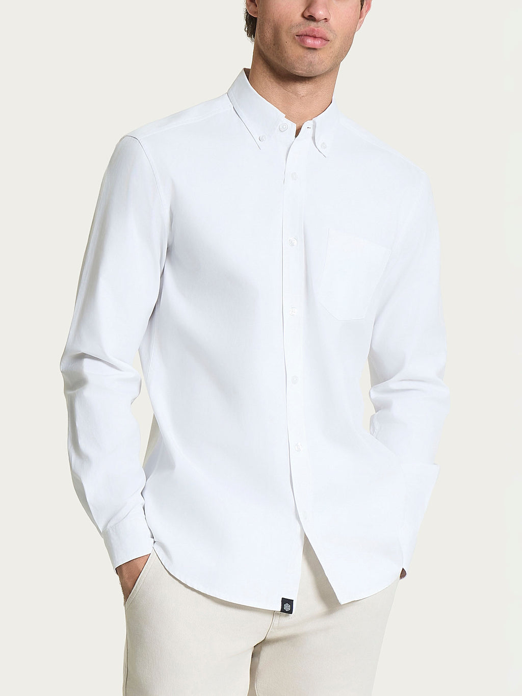 Ragno Comfort Double Twisted Oxford camicia uomo bianca
