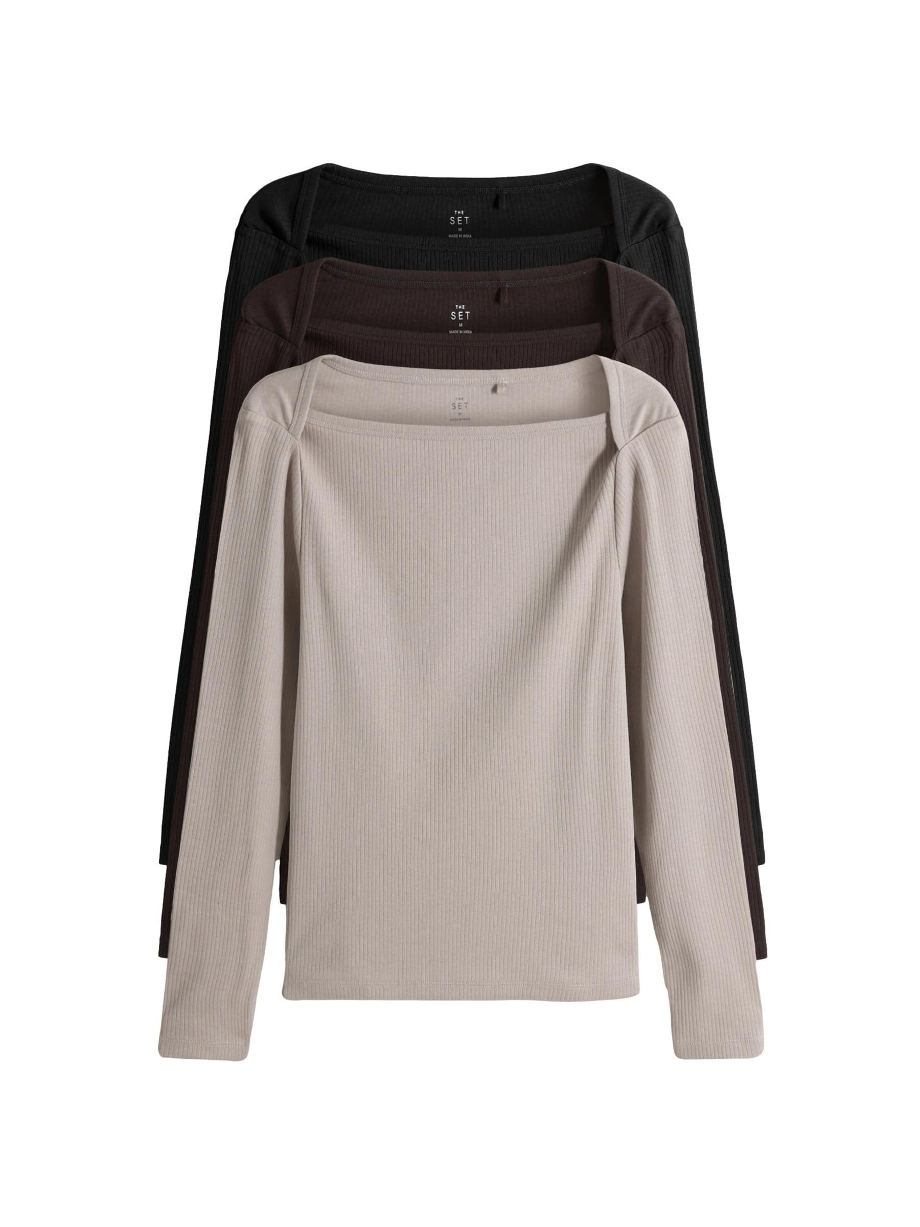 Geo Next The Set Top Maniche Lunghe Collo Busta Donna x3