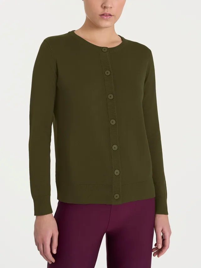 Ragno Four Seasons Cardigan bottoni dark olive viscosa