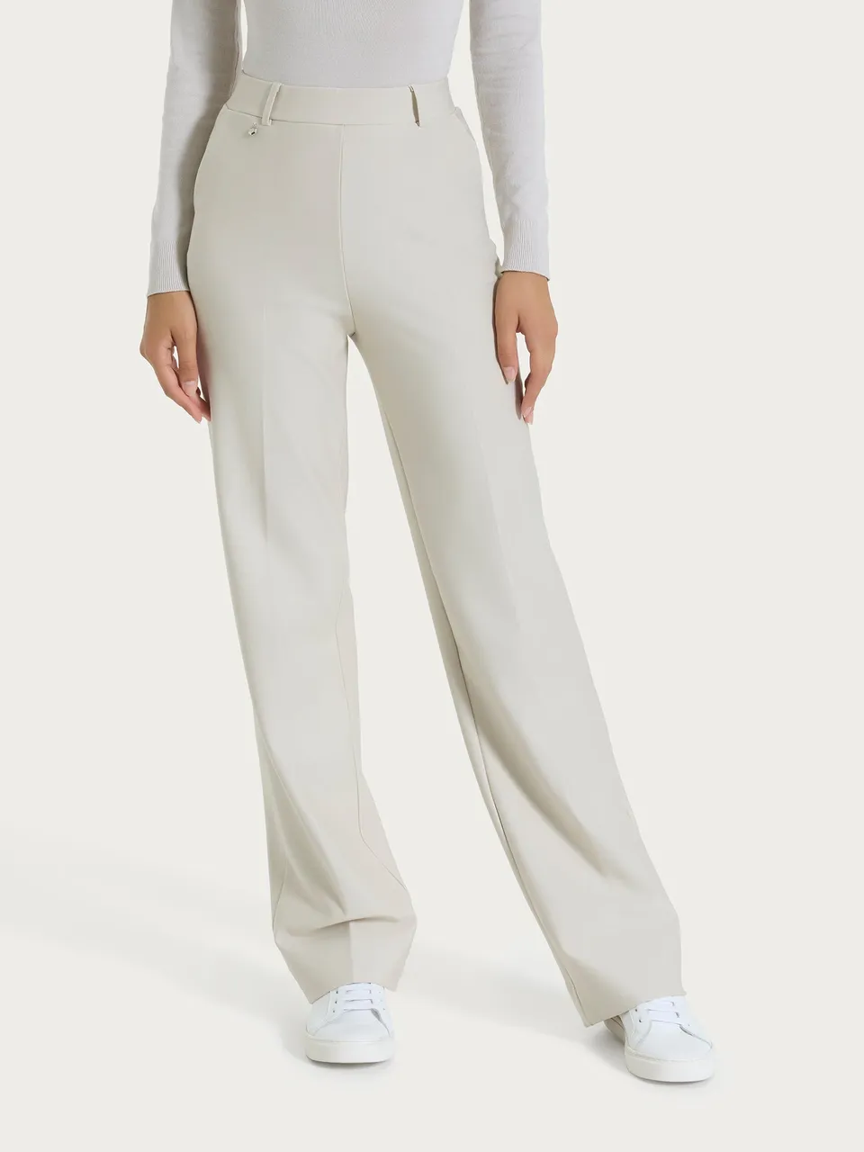 Ragno Compact pantalone ampio bianco Champignon leggero