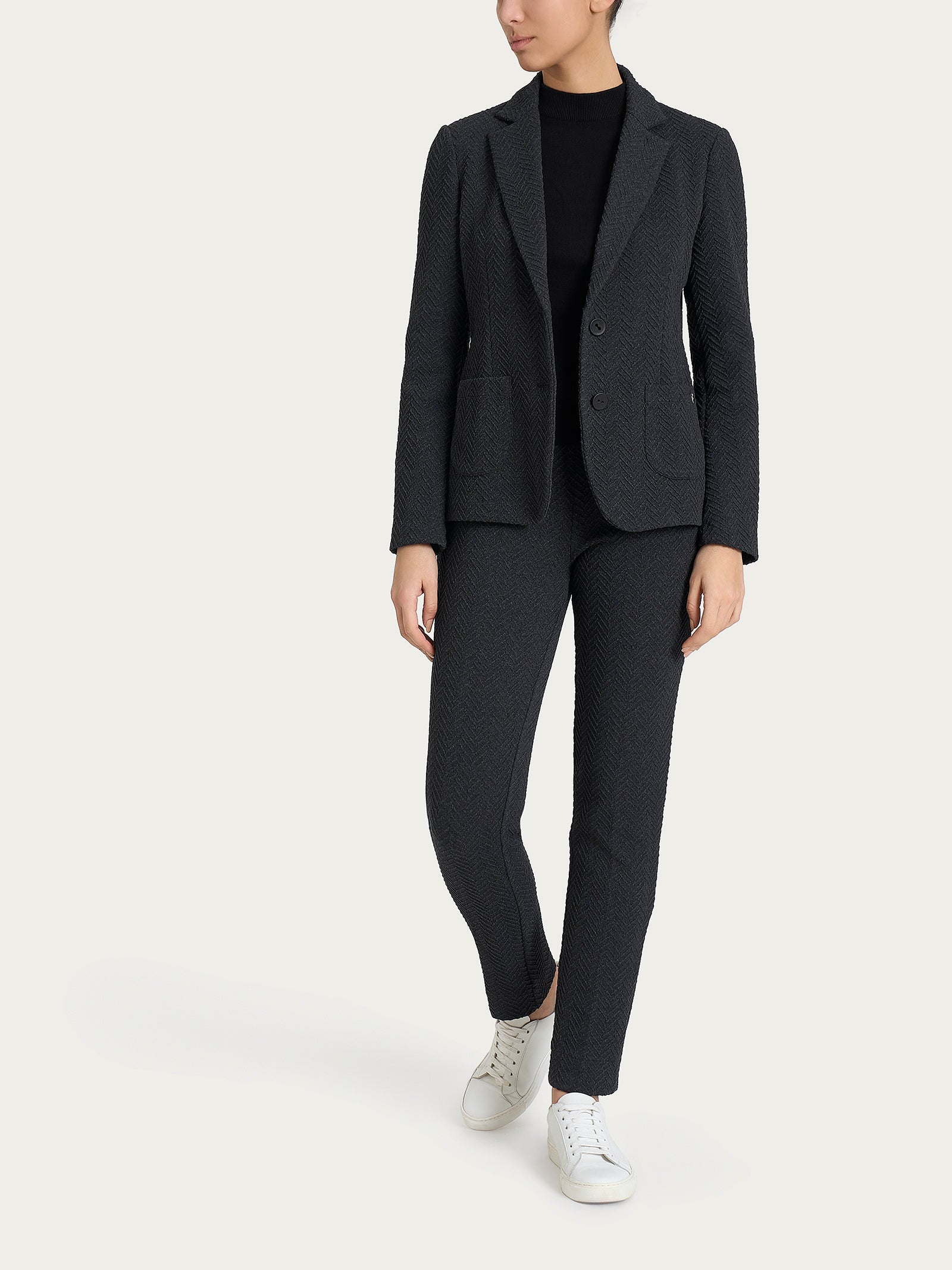 Ragno Eco Jacquard blazer oscuro due bottoni