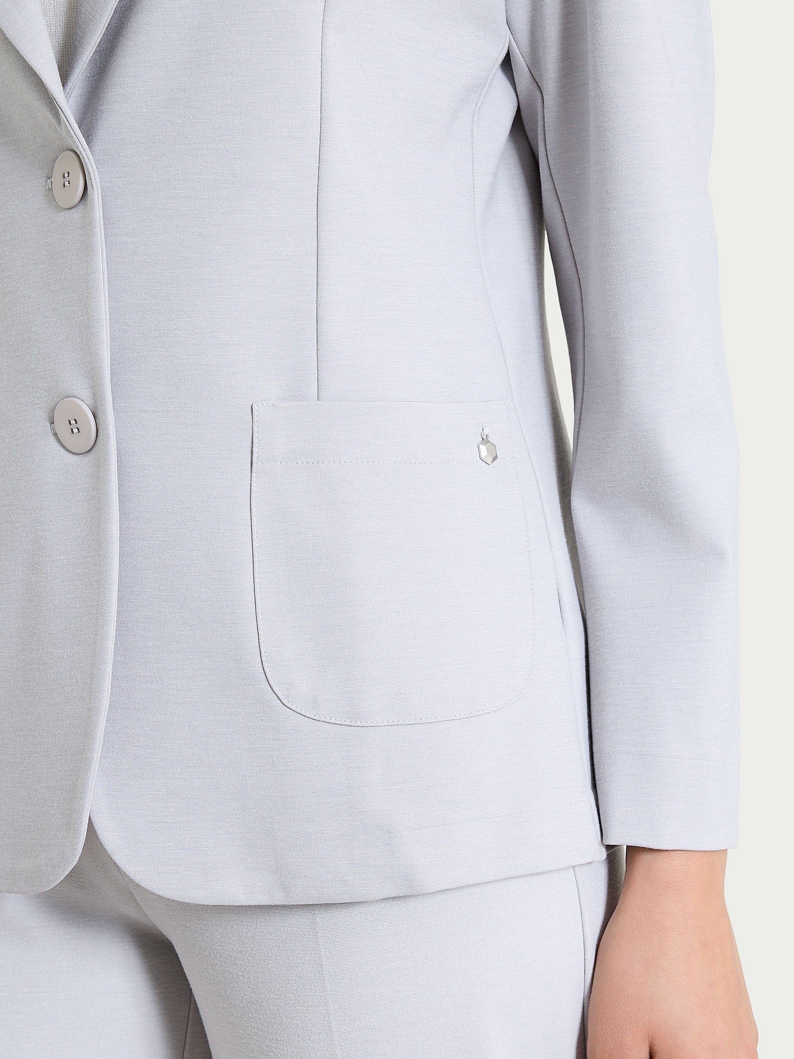 Ragno Cashmere Compact Blazer Donna Ghiaia Mel 2 Bottoni