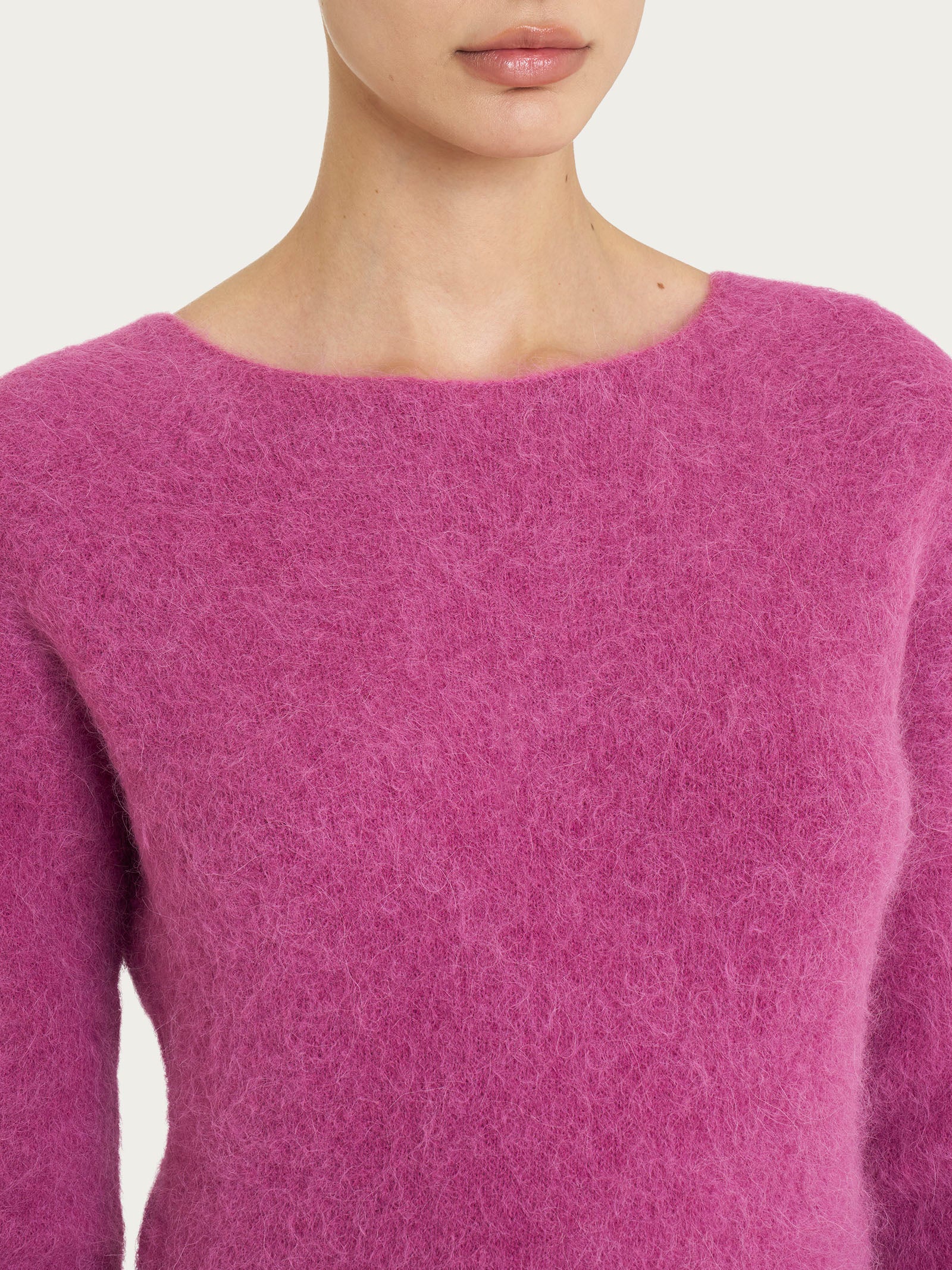 Ragno Merino Soft Maglia Girocollo Alpaca Red Violet
