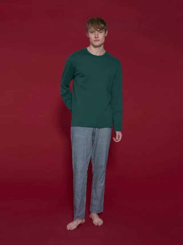 Ragno Interlock Pigiama uomo girocollo verde 2 pezzi