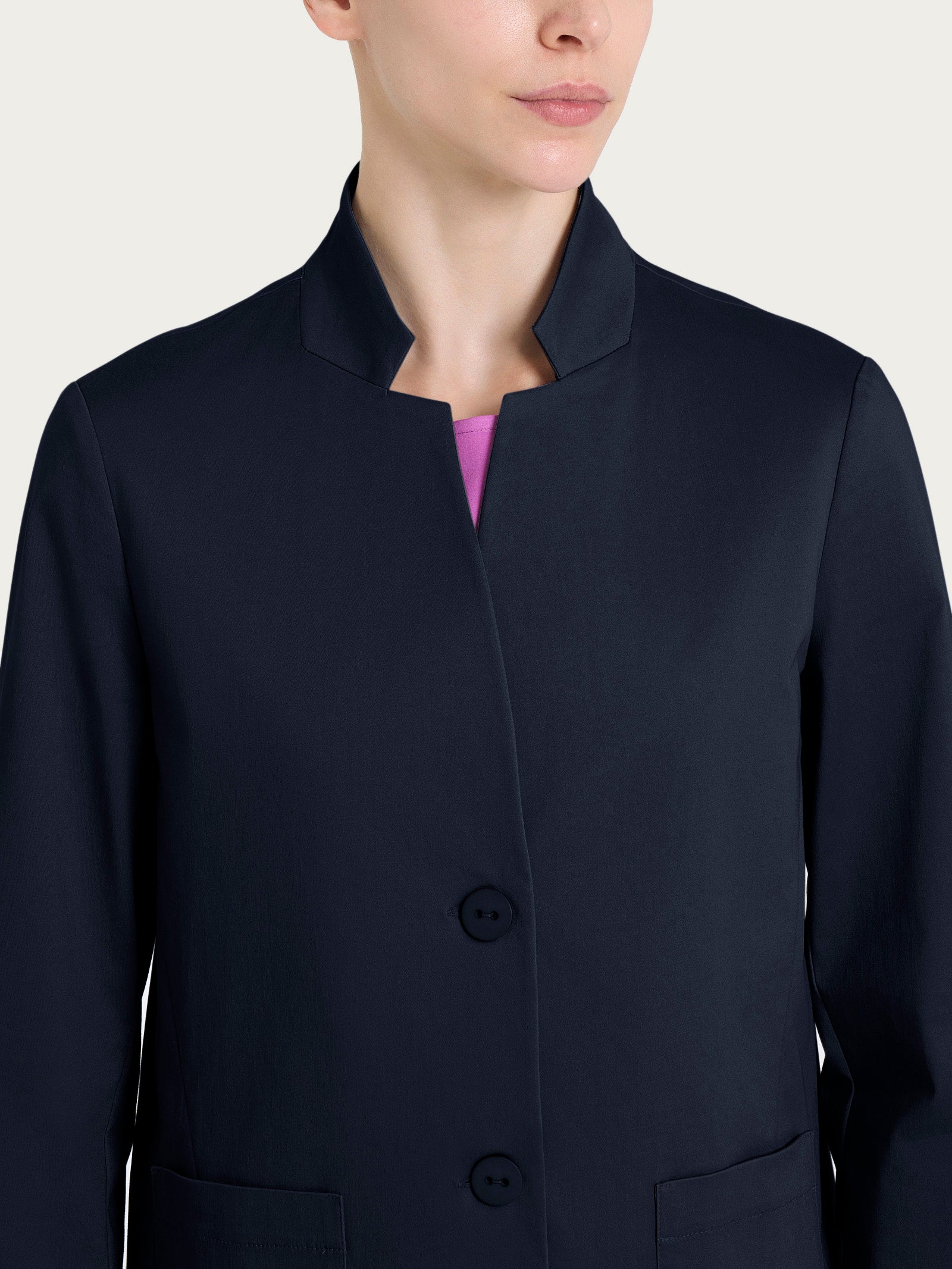 Ragno Satin Power Blazer Corto giacca blu Bleu cotone elasticizzato