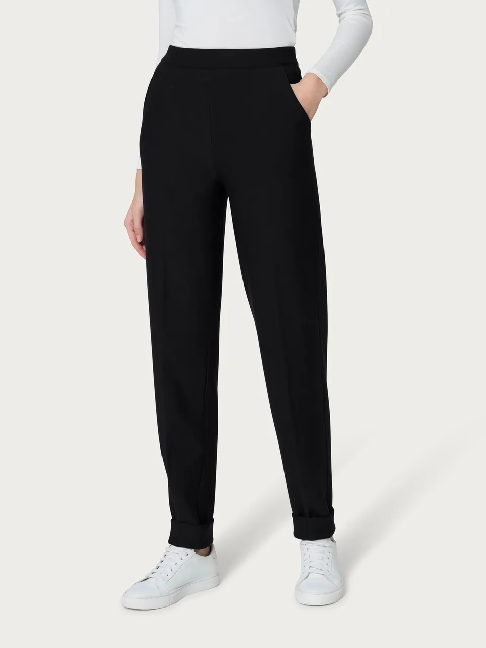 Ragno Comfort pantalone chino tasche nero viscosa