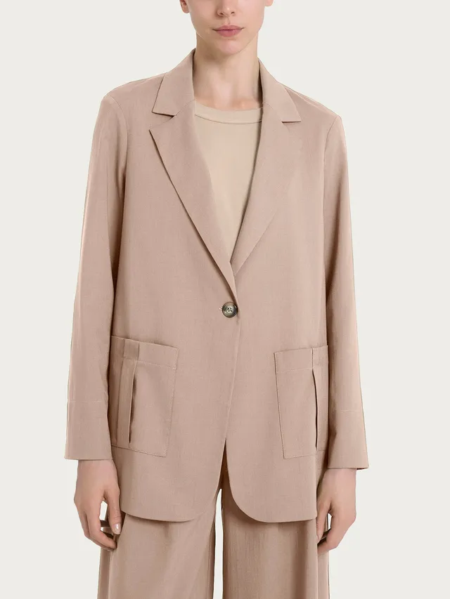 Ragno Super Natural blazer destrutturato Warm Taupe tencel
