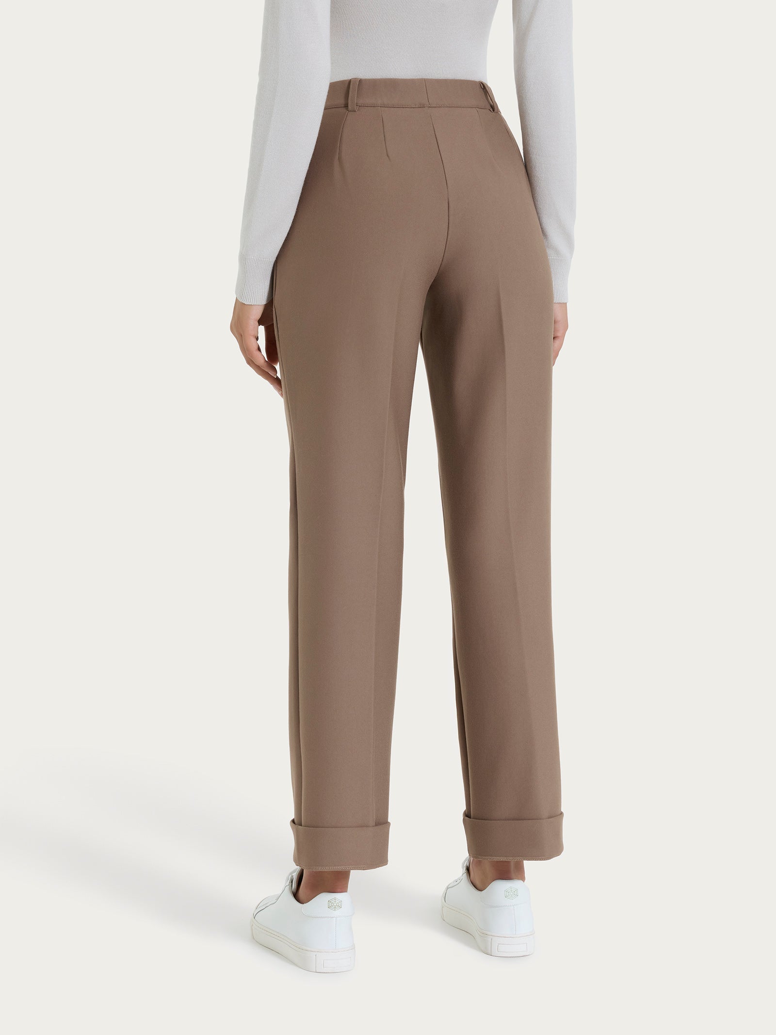 Ragno Compact The Wide Leg pantalone Pine Bark con tasche