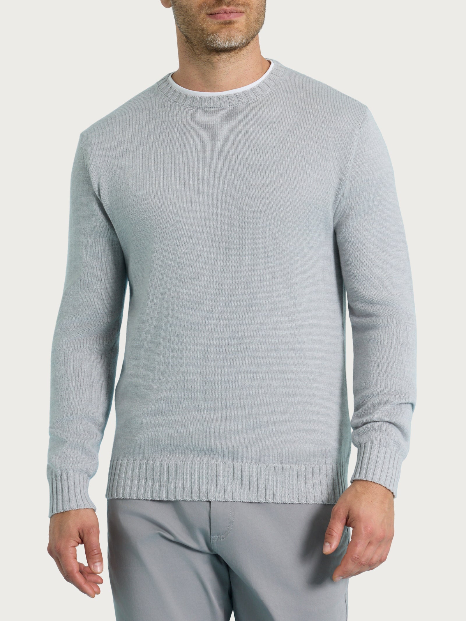 Ragno Merino Soft pull girocollo punto links grigio lana