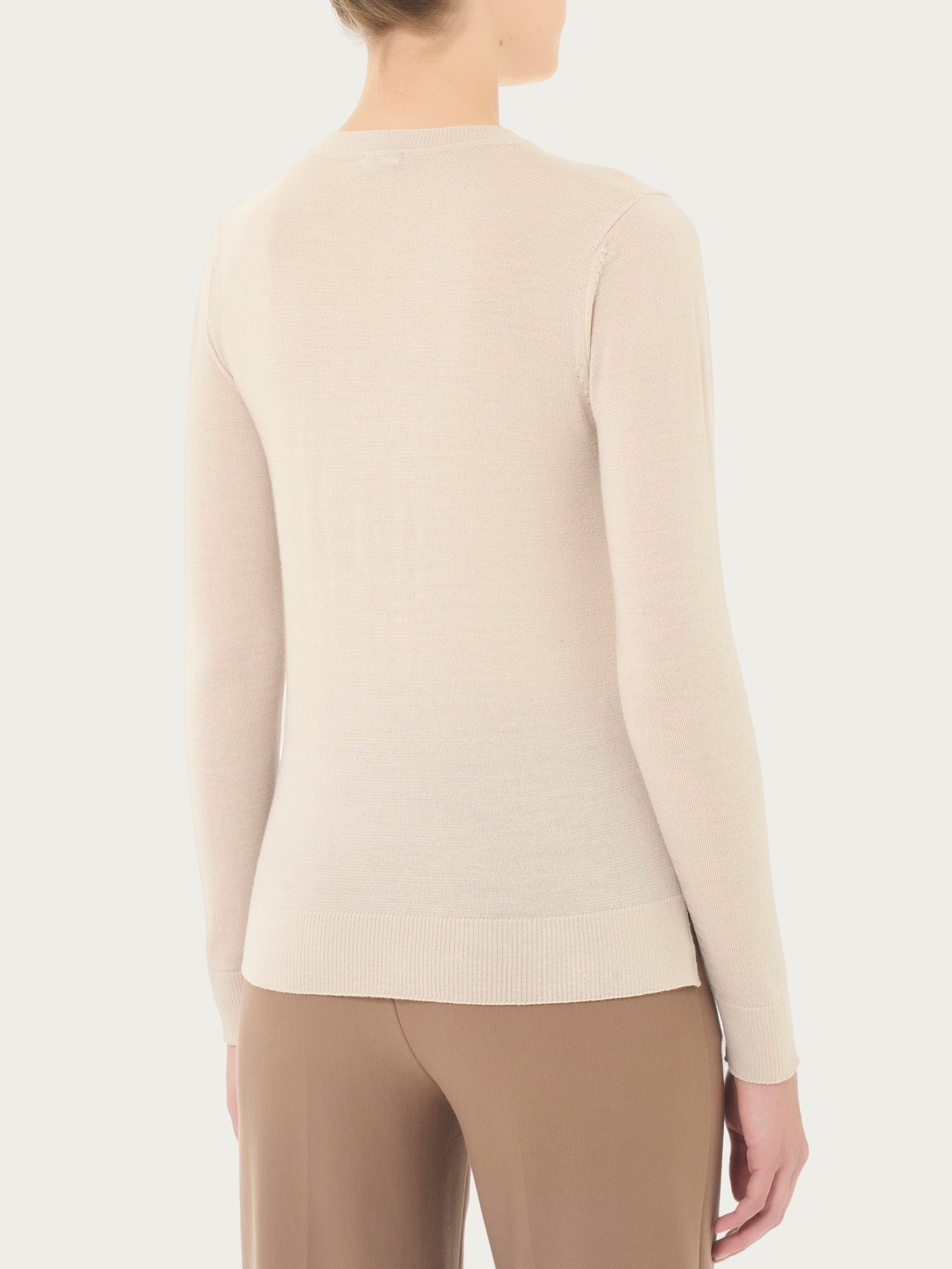 Ragno Merino Soft Maglia Girocollo Donna Champignon Pura Lana