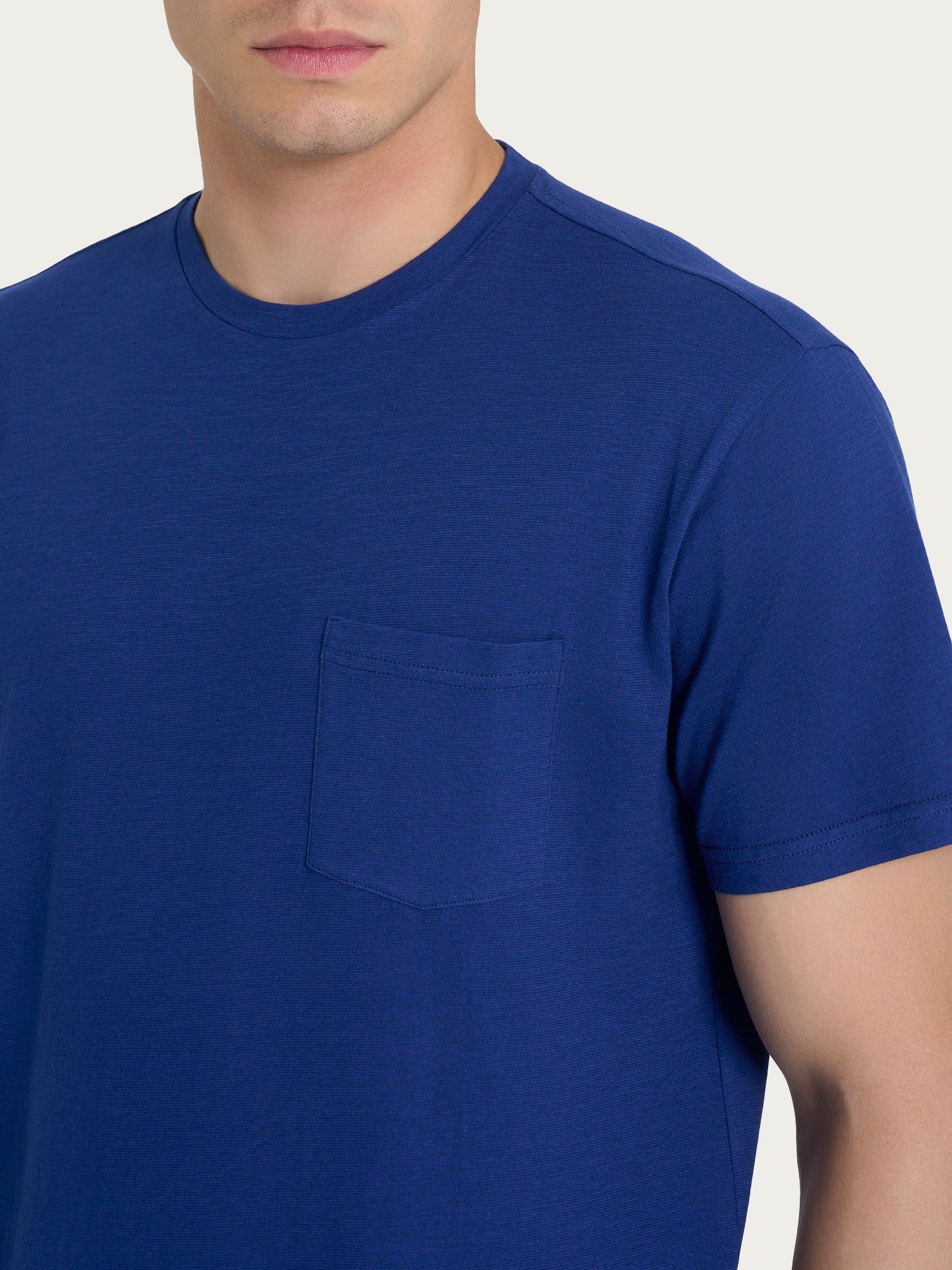 Ragno SL t-shirt girocollo con taschino Blueberry cotone