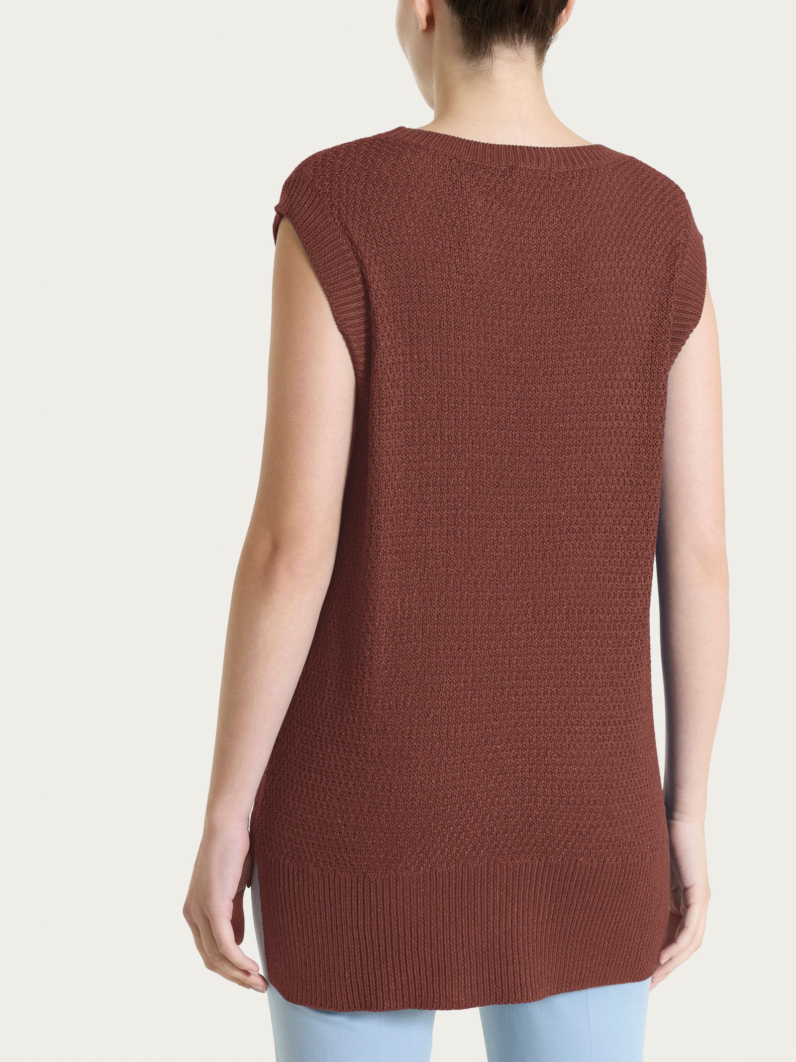 Ragno Comfort Gilet lurex smanicato Cappuccino