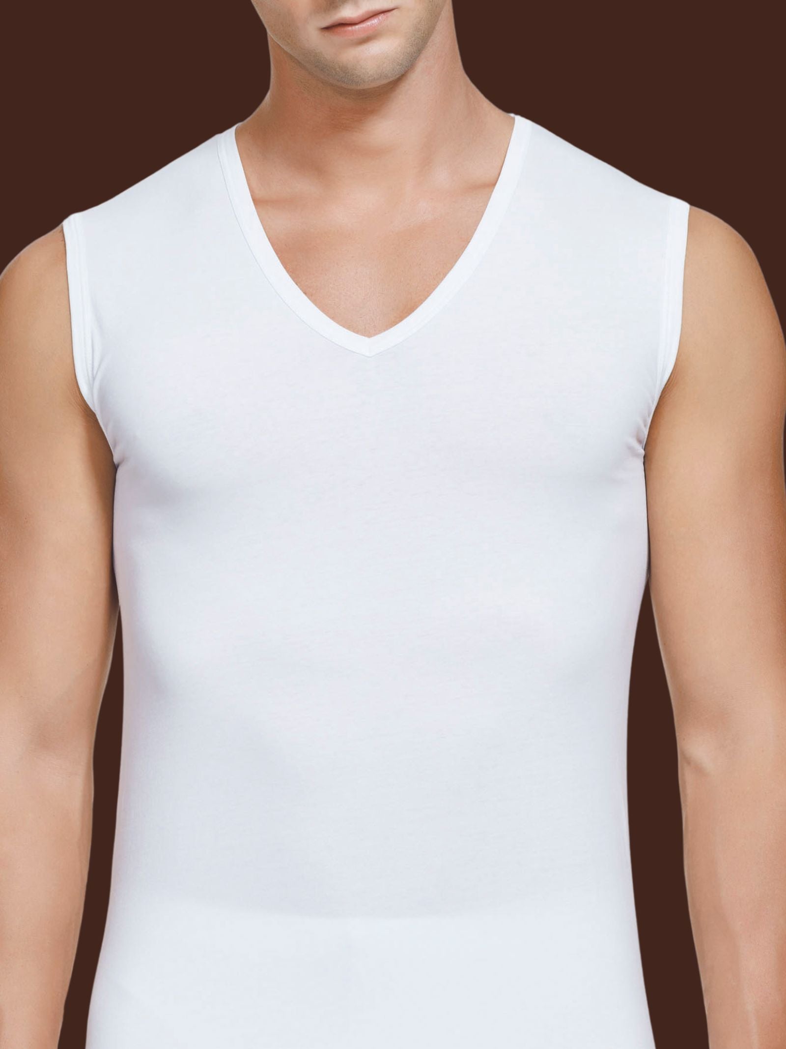 Ragno Hi-Tech canottiera uomo scollo V cotone Bianco