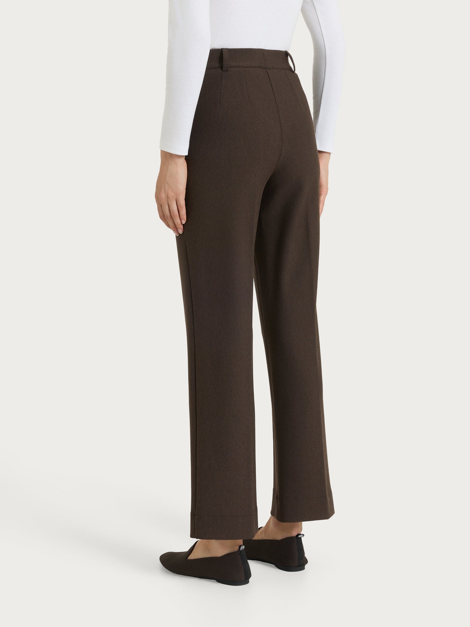 Ragno Compact pantalone flare con tasche ebano mel elasticizzato