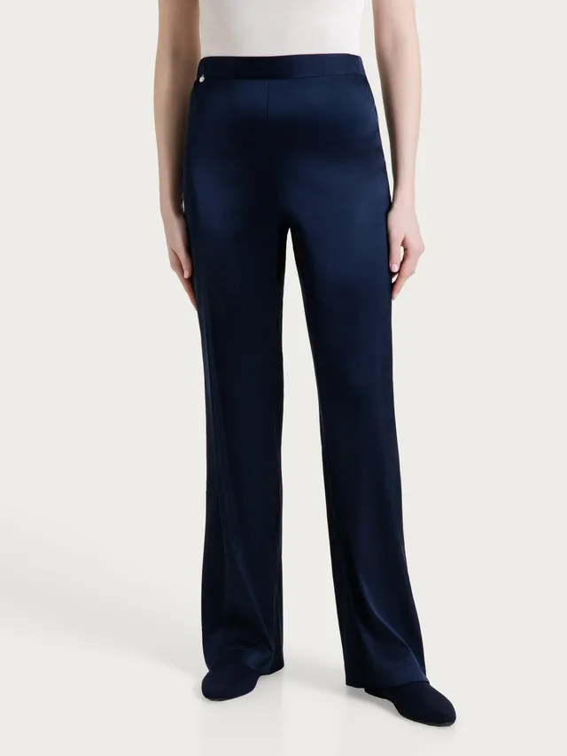 Ragno Stretch Satin pantalone ampio donna Bleu