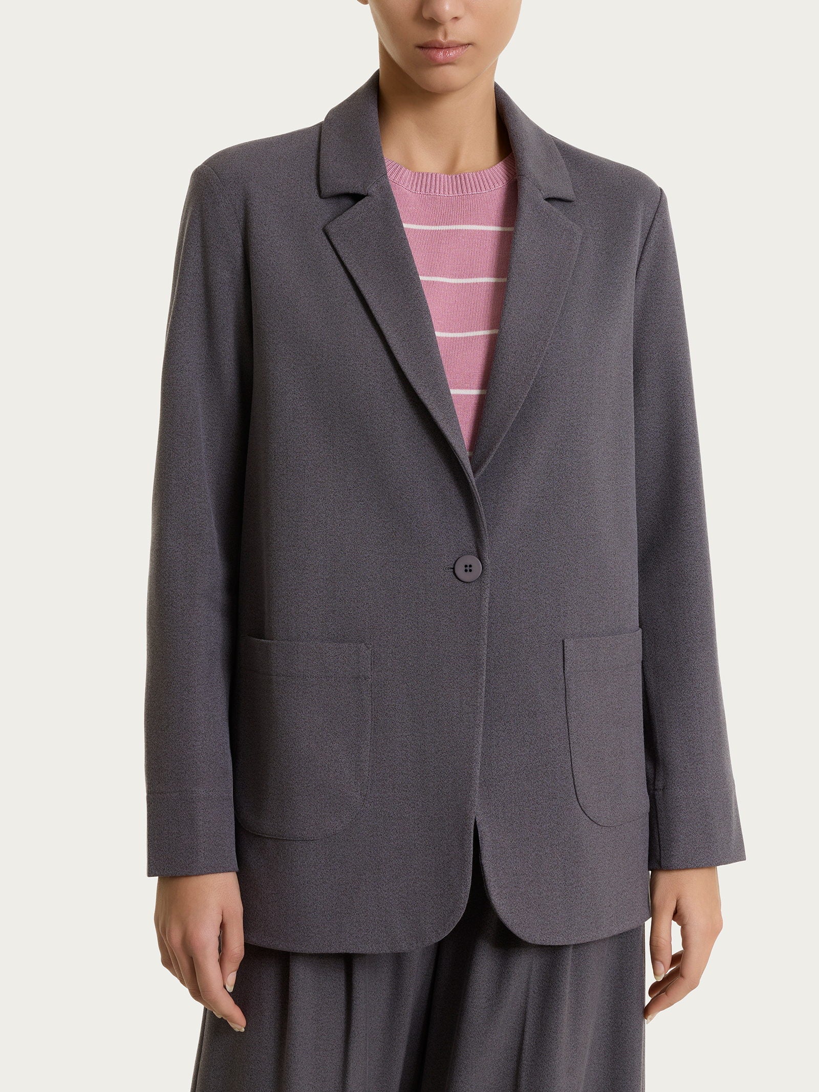 Ragno Compact Blazer Over Flannel Twill Giacca Ardesia Mel. Destrutturata