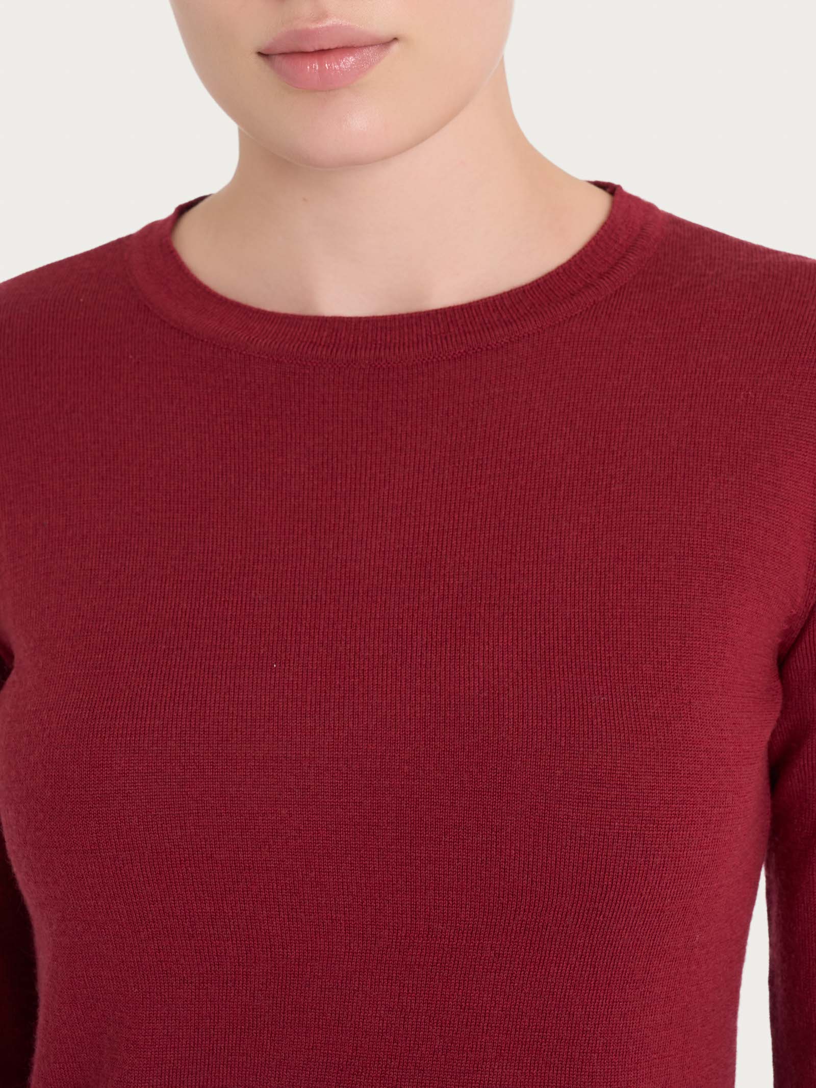 Ragno Merino Soft Girocollo Maglia Tibetan Red Pura Lana