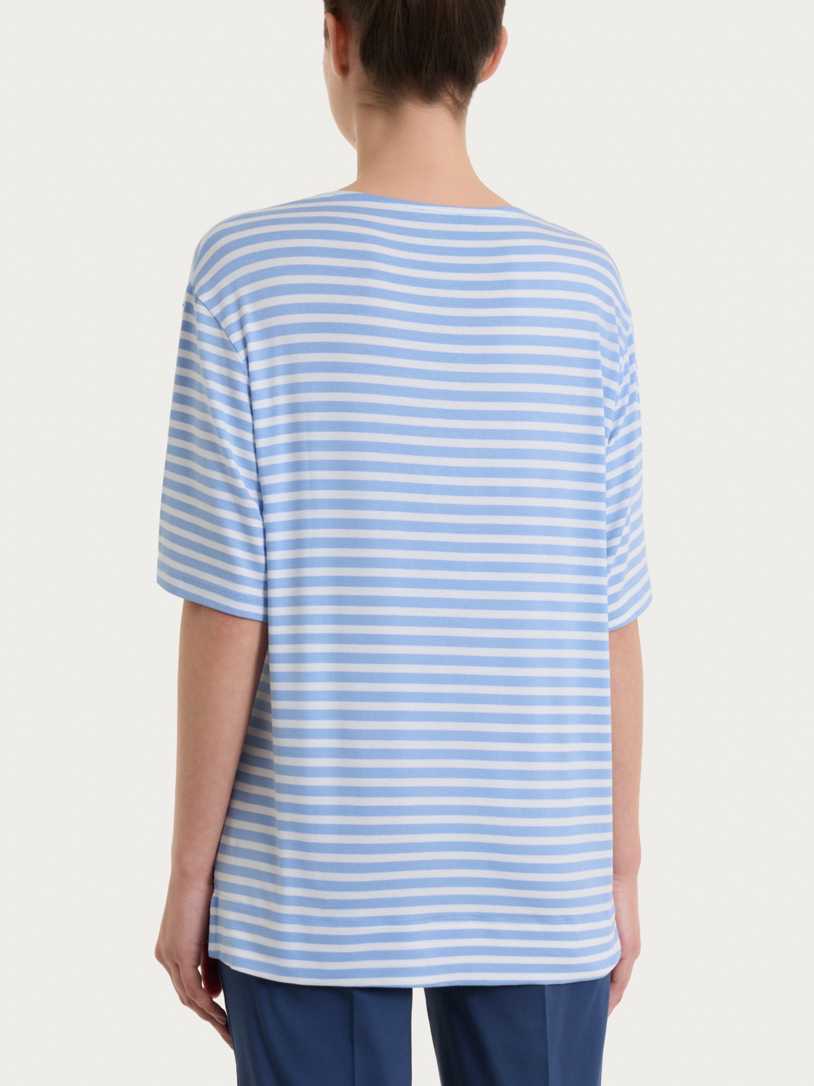 Ragno Viscosa Summer maglietta boxy righe Bel Air Blue