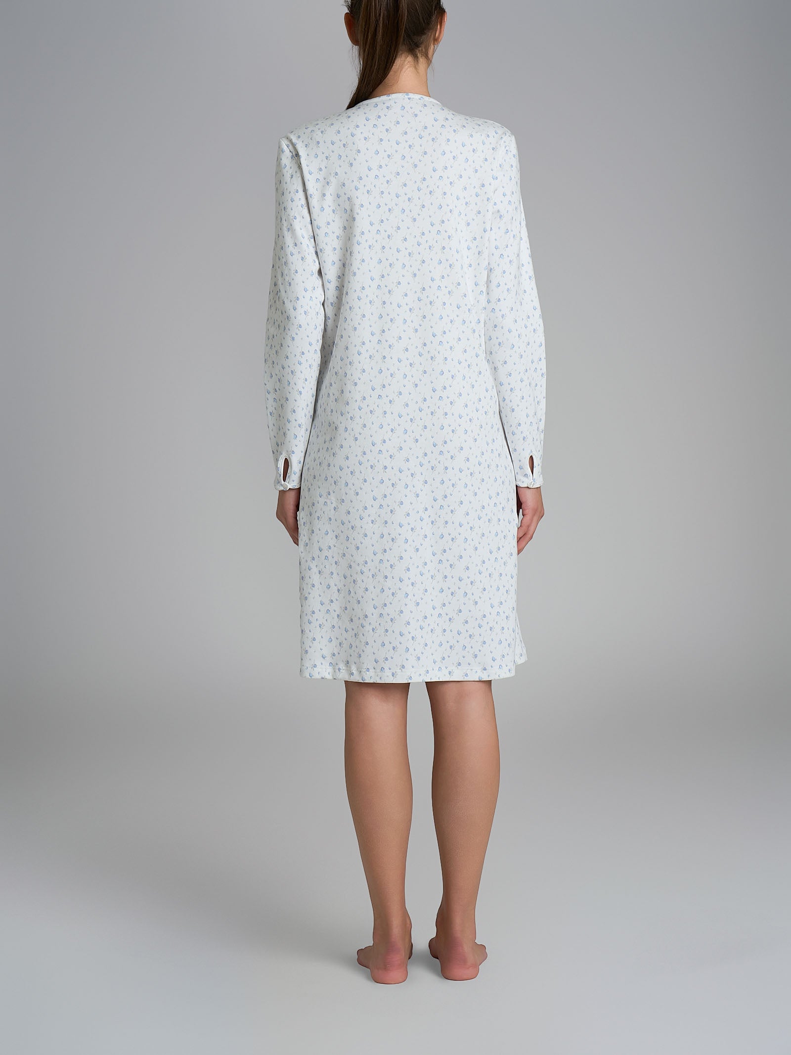 Ragno Interlock camicia notte aperta eventide manica lunga cotone