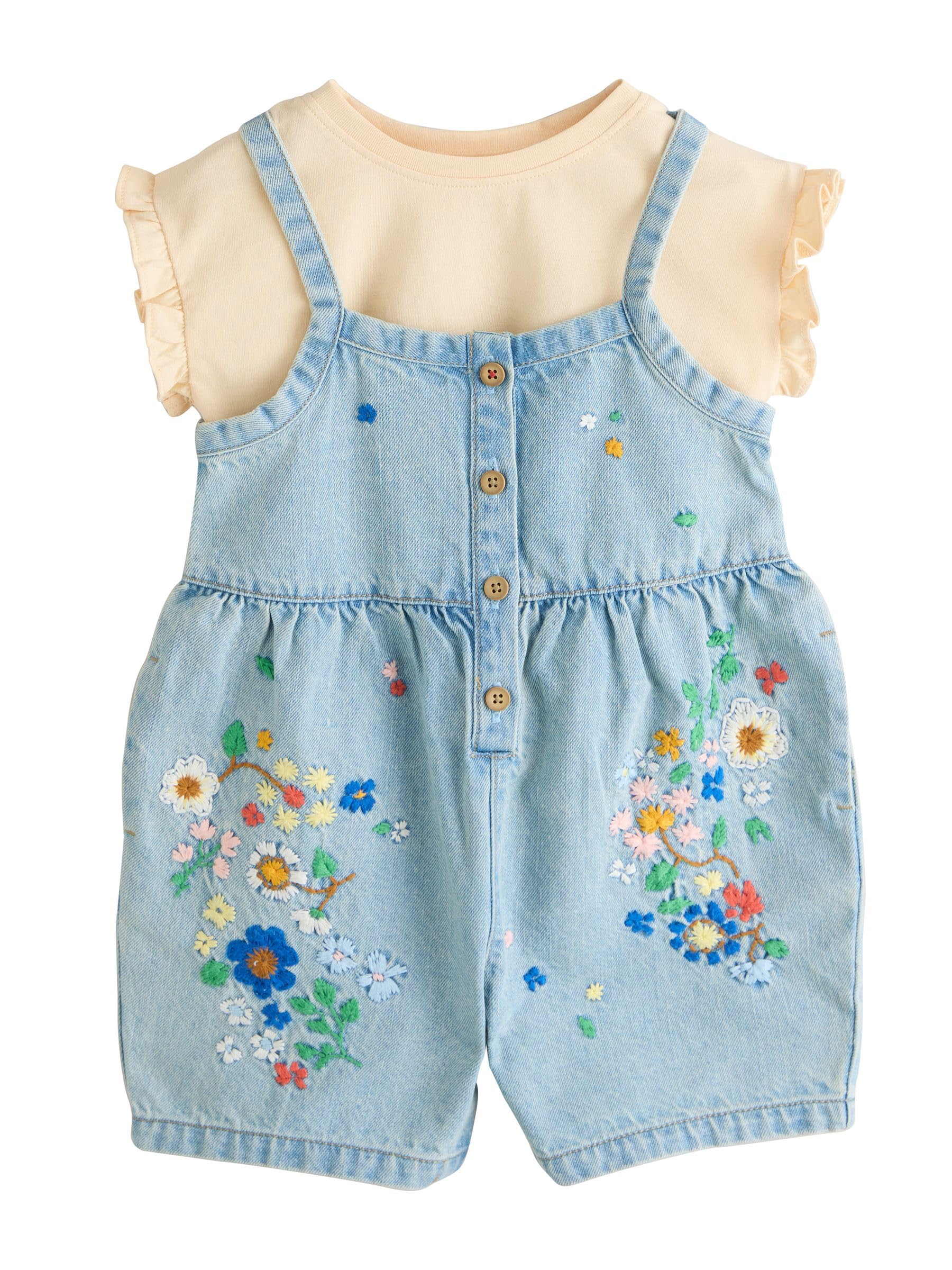 Next Set Salopette Corta e T-Shirt Bimba 98-104