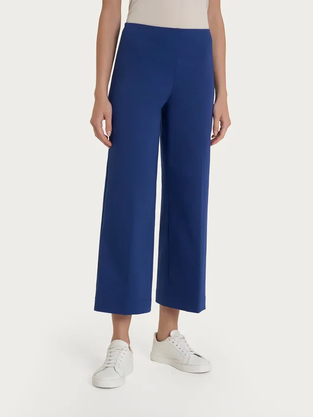 Ragno Satin Power pantalone ampio Blueberry cotone elasticizzato