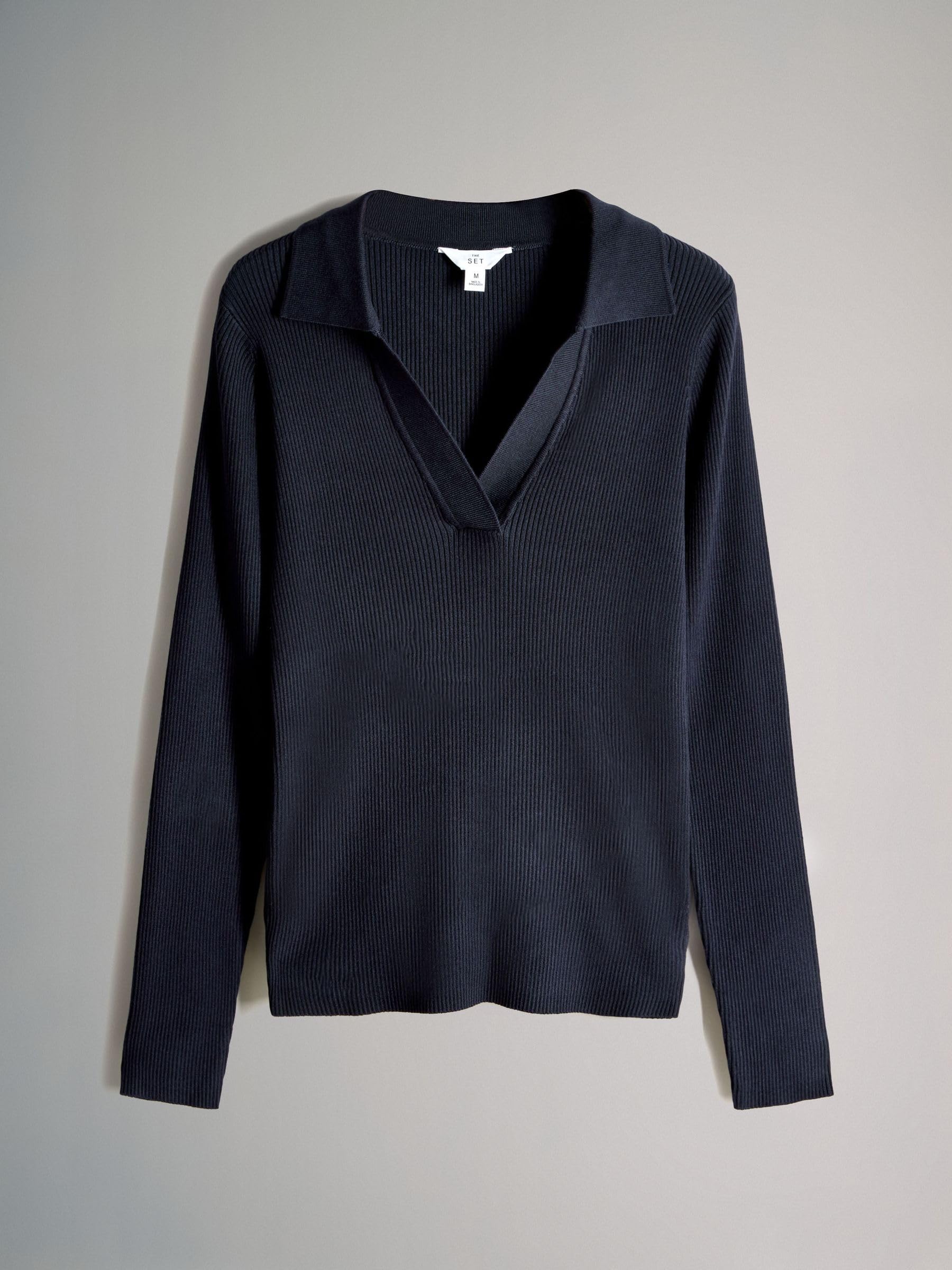 Next The Set maglia coste scollo V donna 3 pezzi polo