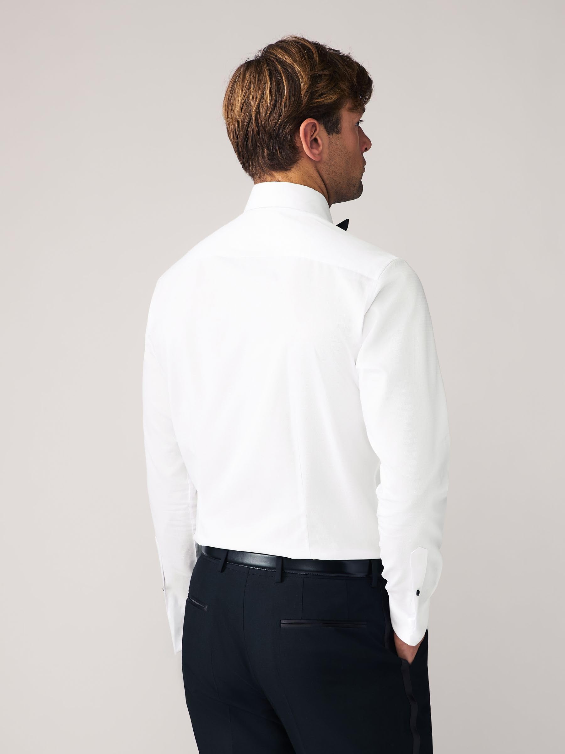 Next camicia uomo slim con papillon bianco nero 42