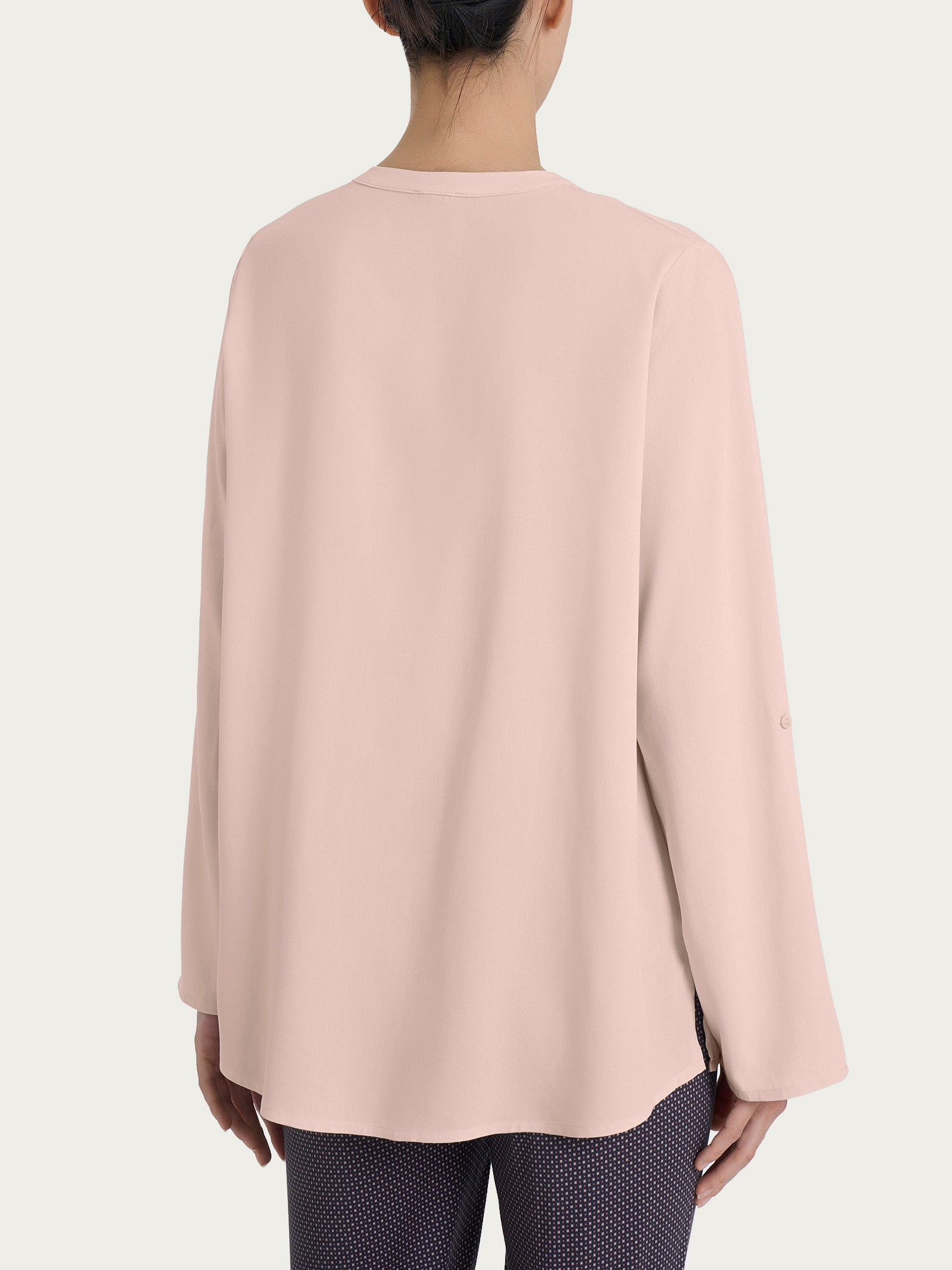 Ragno EcoSeta camicia collo coreana rosa