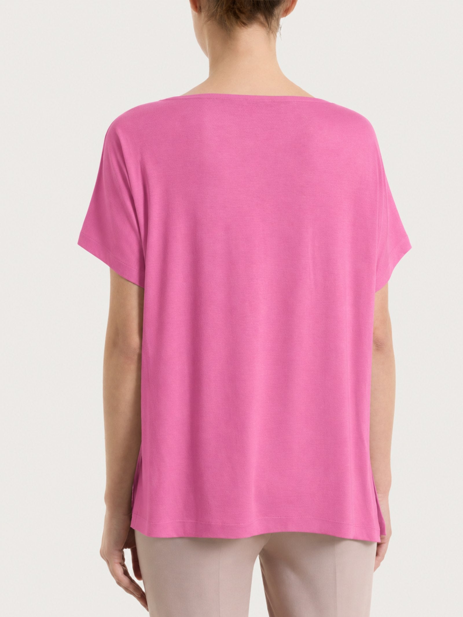 Ragno Viscosa Summer maglietta girocollo kimono Red Violet