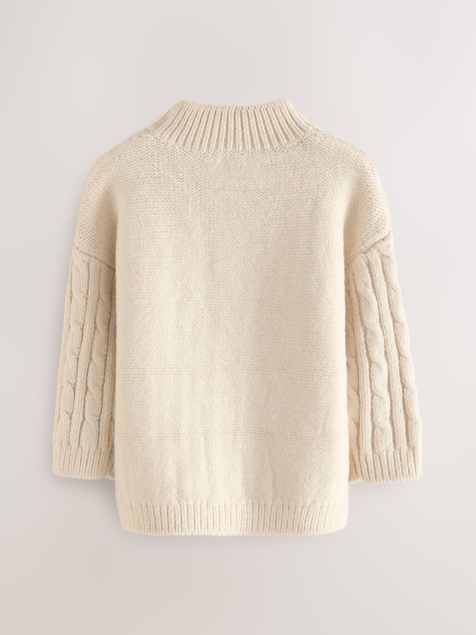 Next maglione bambino trecce con zip collo 62-68