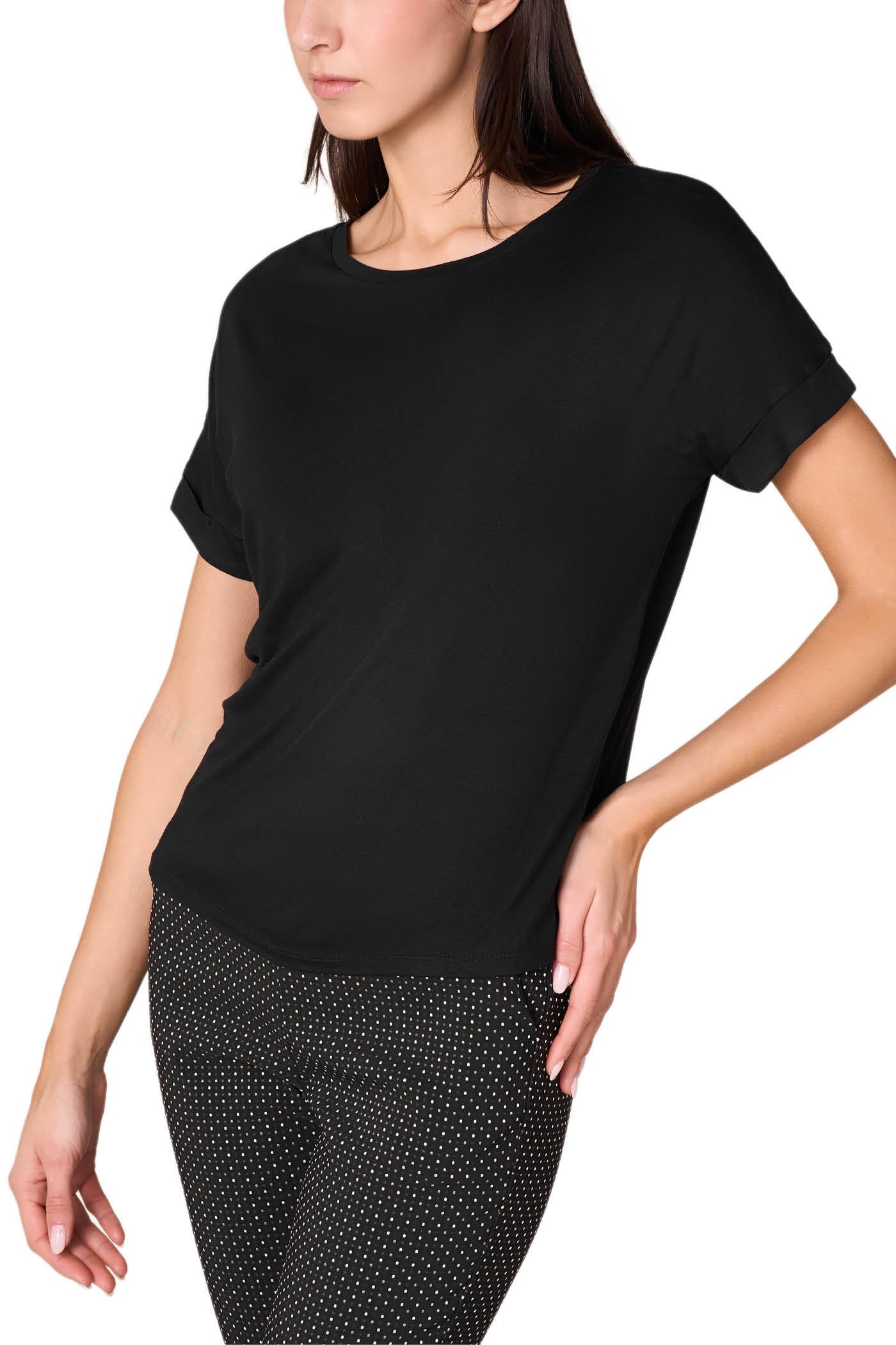 Goldenpoint Maglia Scollo Tondo Manica Corta Risvolto Lunghezza Regolare donna