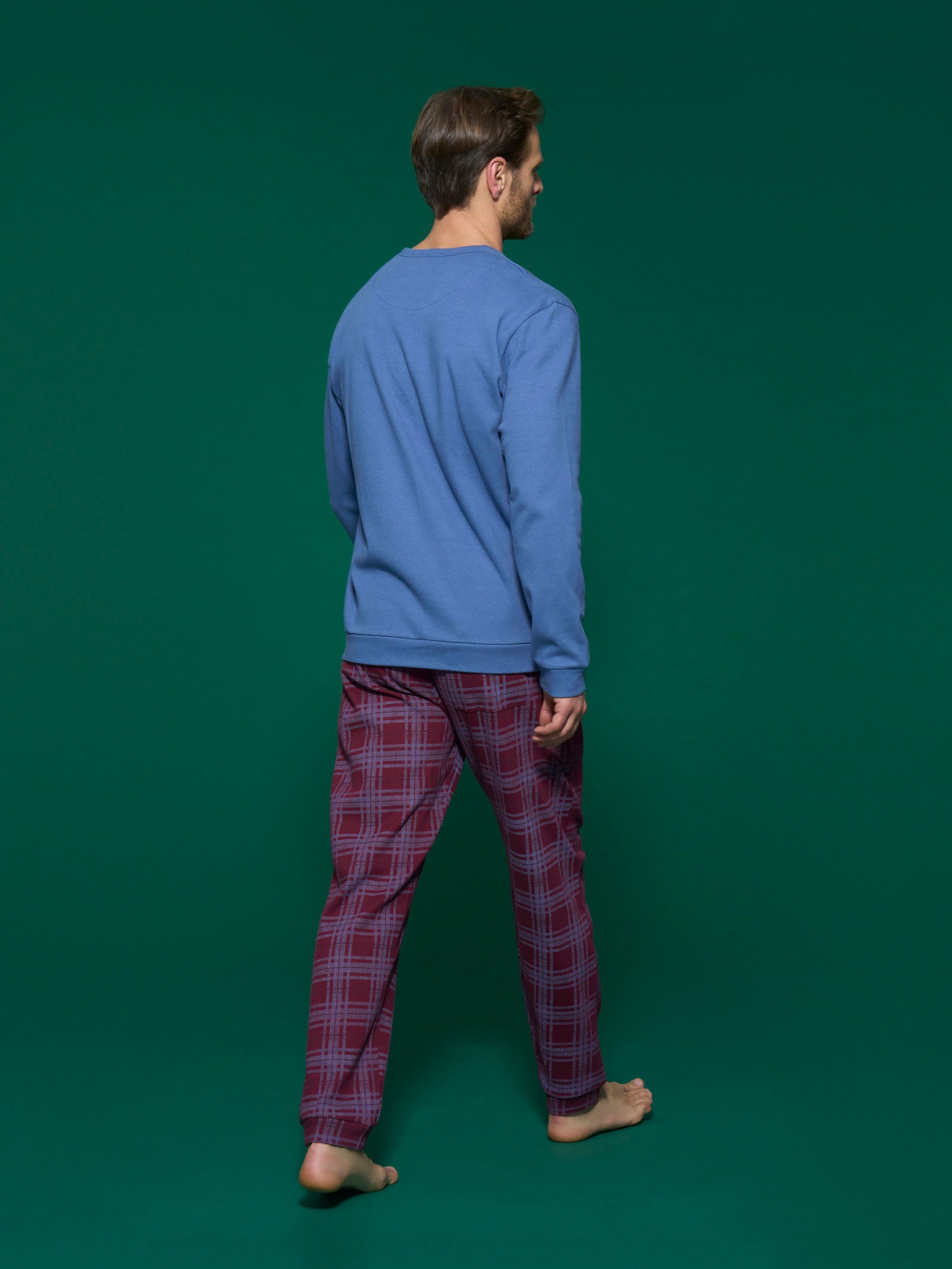 Ragno Sport Pigiama Lungo Serafino Cotone Fant. Zinfandel