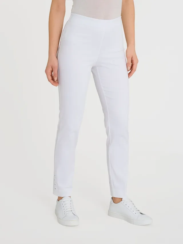 Ragno Satin Power Pantalone capri Bianco con bottoni