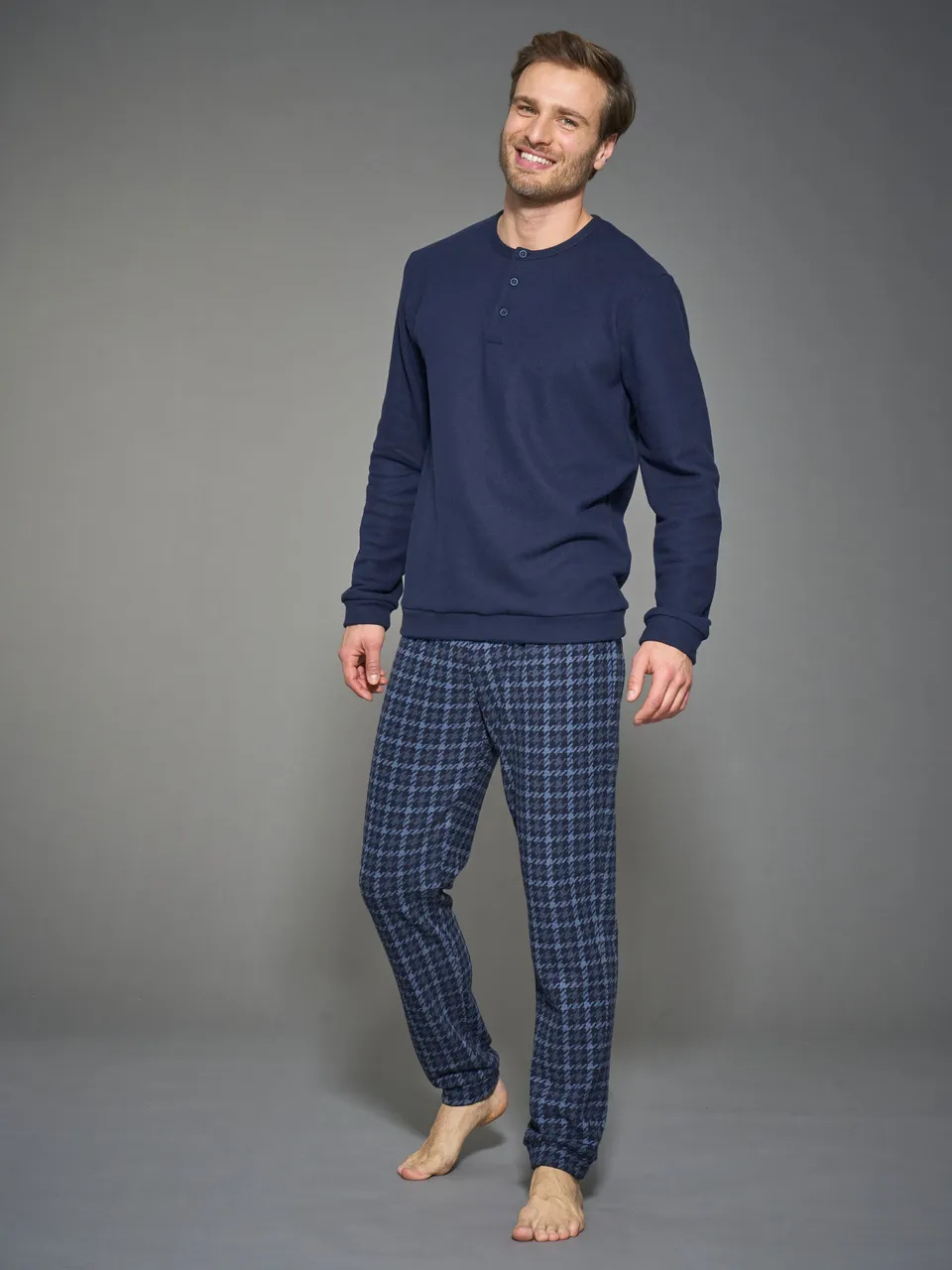 Ragno Cotton Eco Pile pigiama serafino Fant.Tenebre caldo