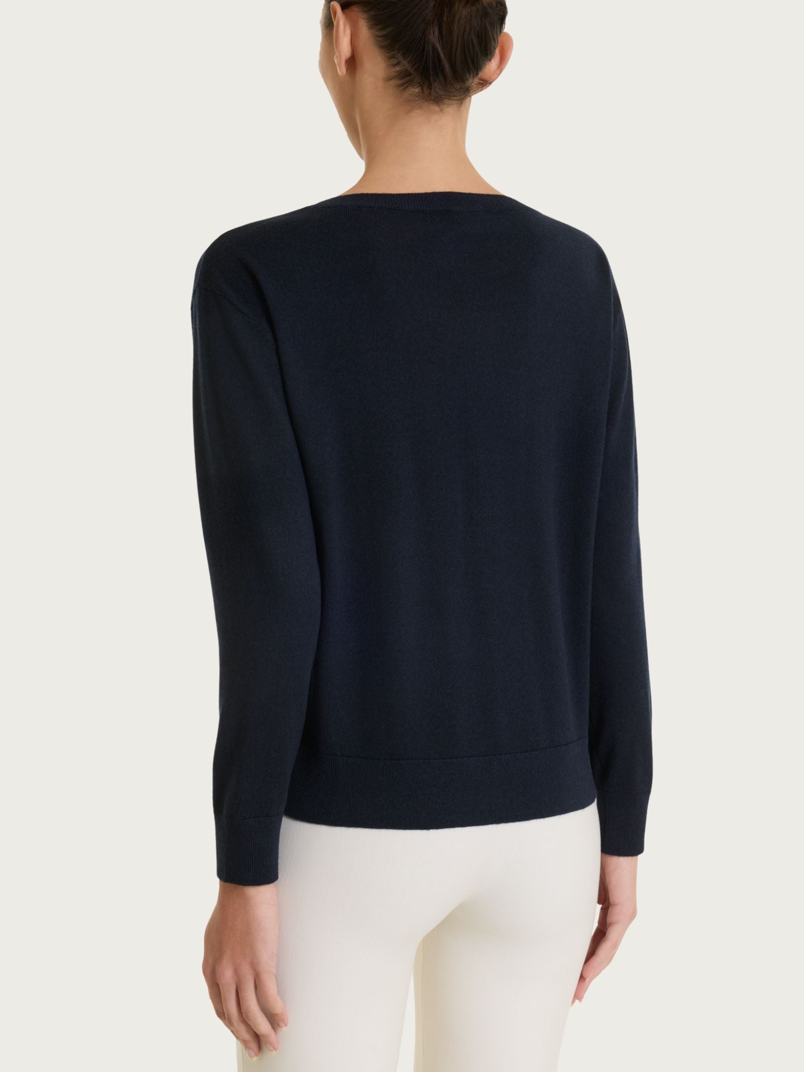 Ragno Merino Soft maglia scollo barchetta manica lunga bleu