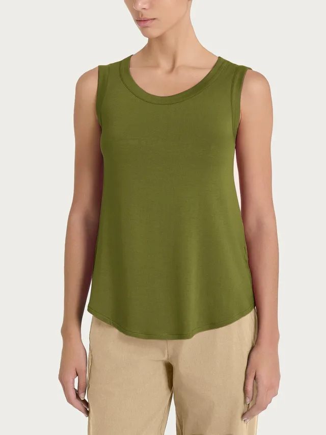 Ragno Viscosa Summer top spalla larga verde svasato