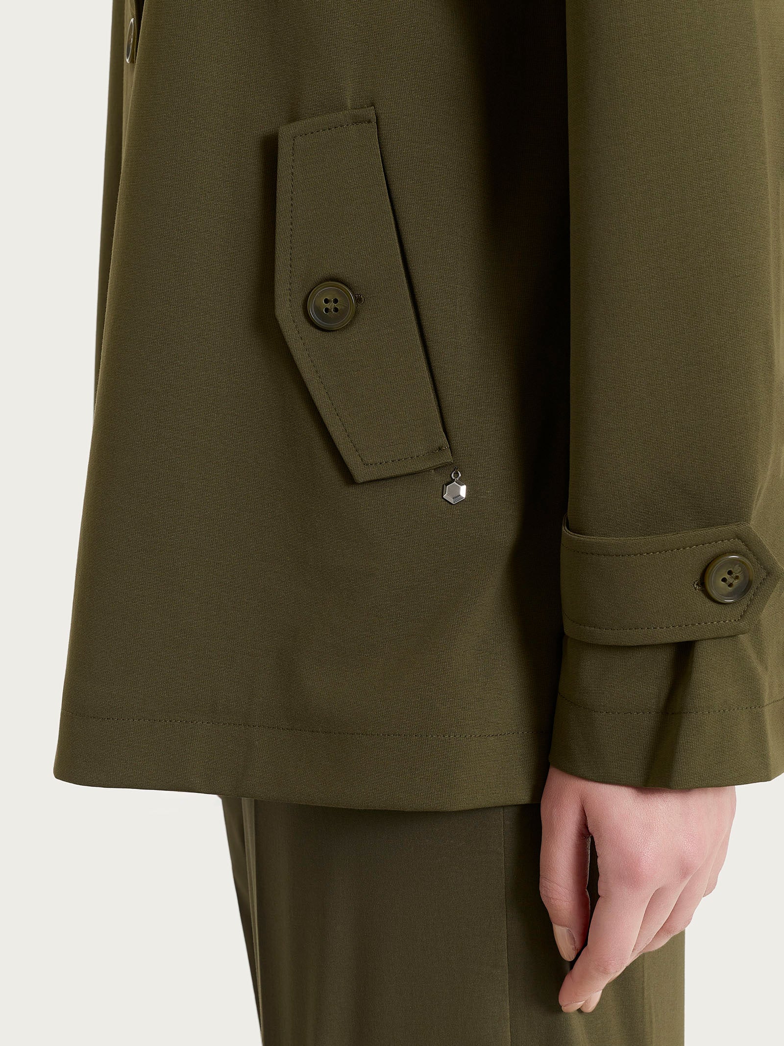 Ragno Compact Light Trench Corto Elastico Dark Olive