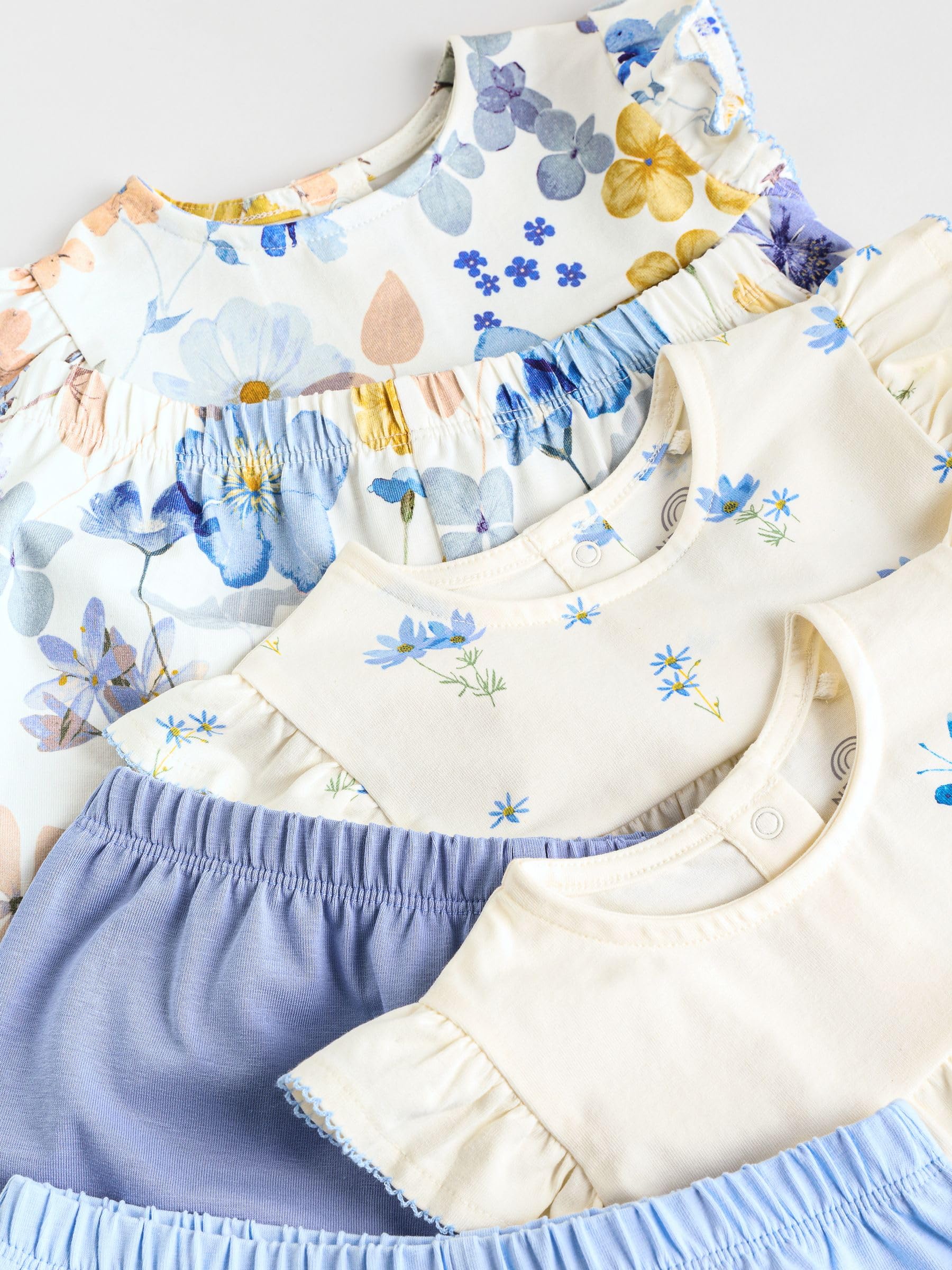 Next magliette con volant e shorts neonata 80-86 6 pezzi