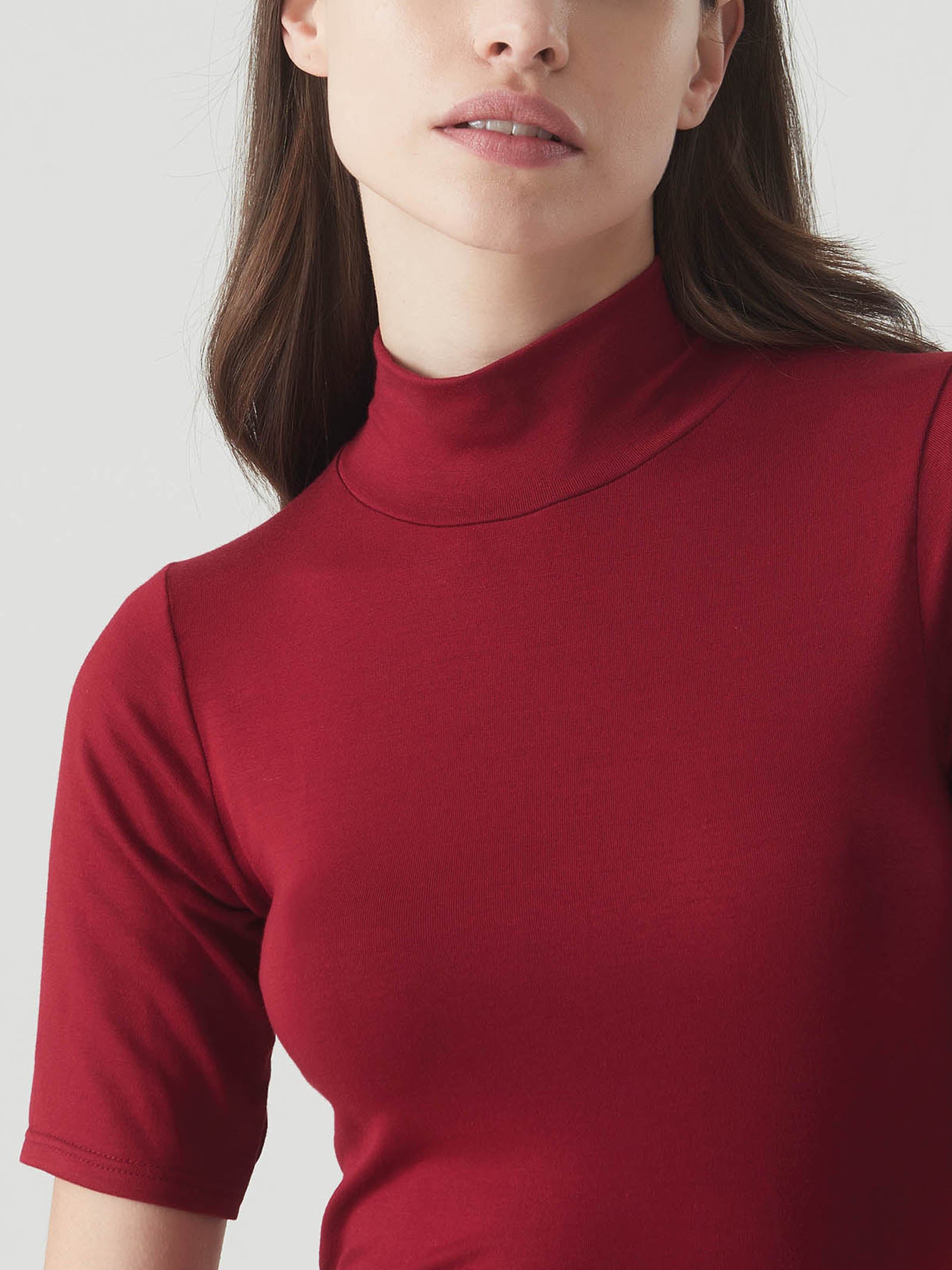 Ragno Eco Viscosa Lupetto maglietta rossa Salsa skinny
