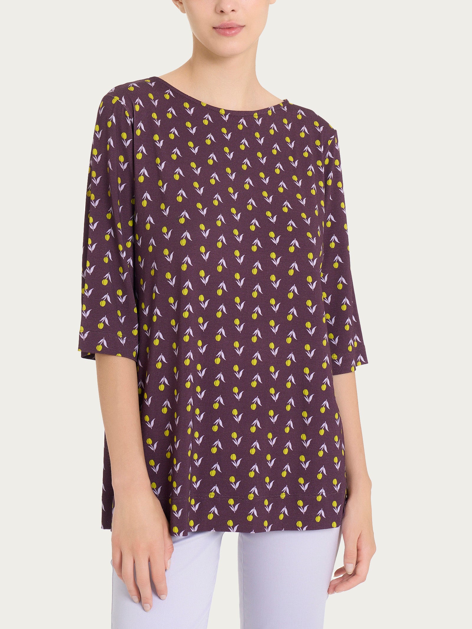 Ragno Viscosa Summer maglietta girocollo tulip plum perfect crêpe