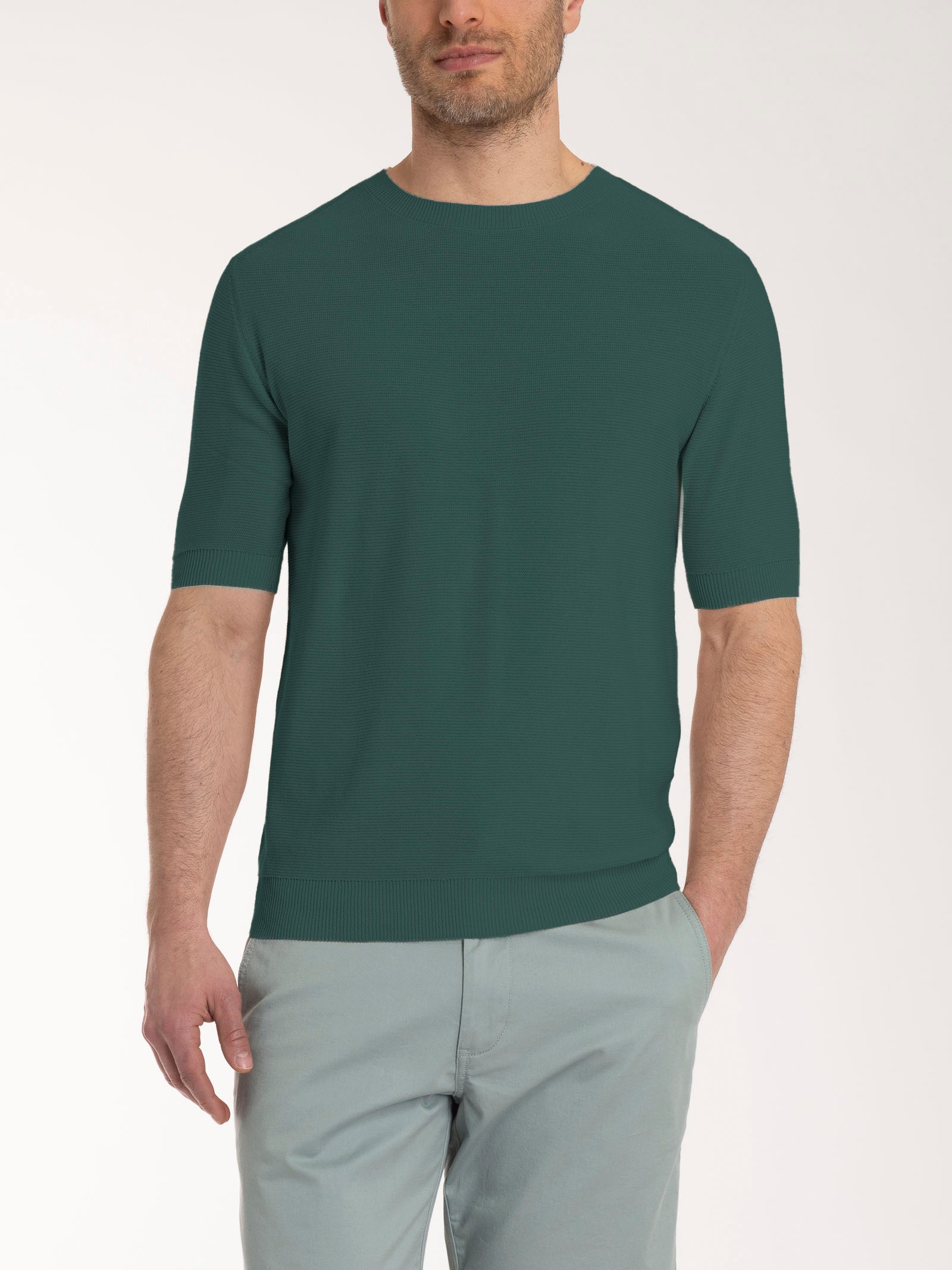 Ragno Puro Cotone Maglia Manica Corta Dark Forest
