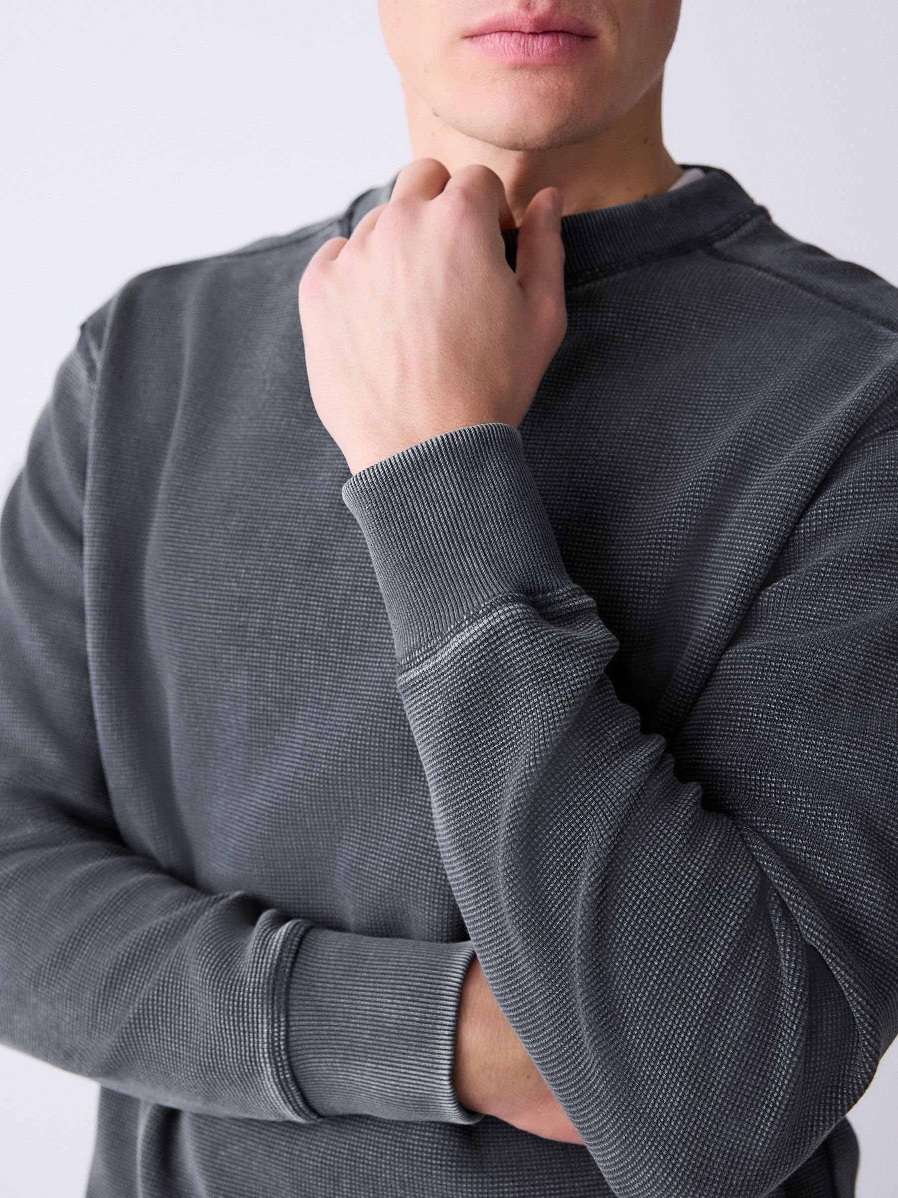 Next felpa girocollo uomo nido d'ape vestibilità ampia