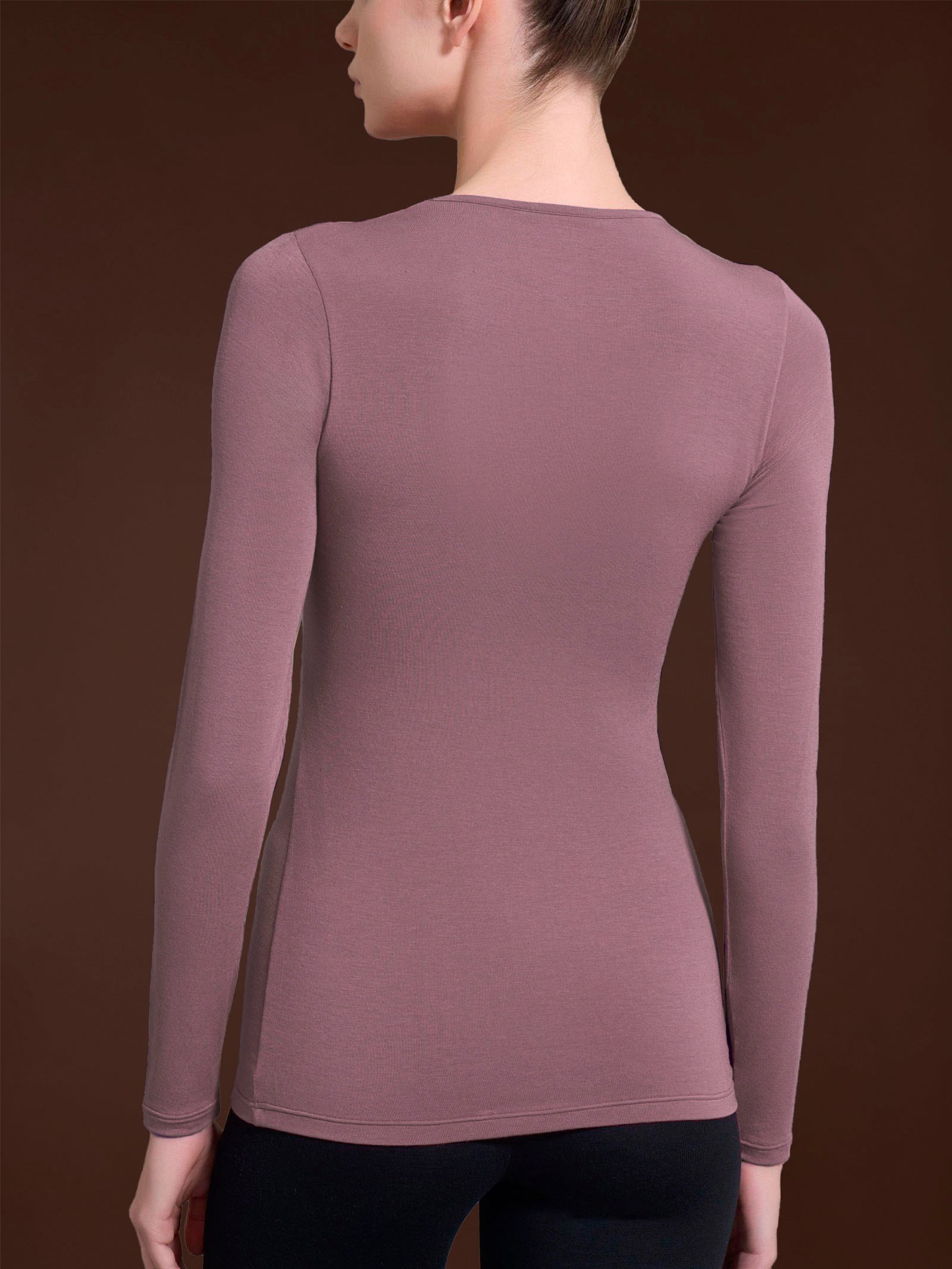 Ragno Thermo Cotton maglia girocollo donna Lilas cotone caldo