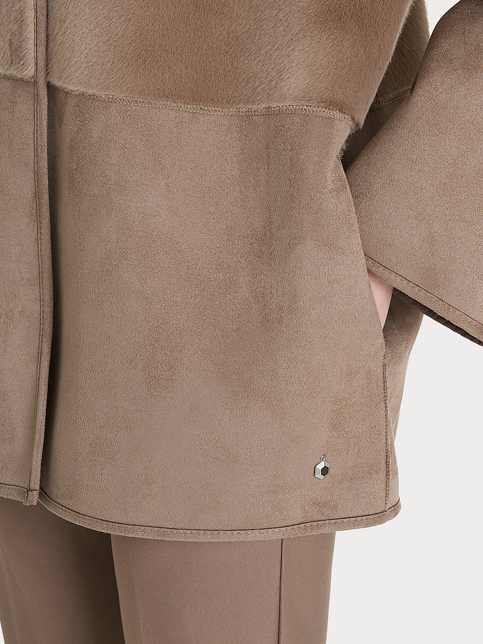 Ragno Compact Vegan Shearling Giacca Donna Pine Bark