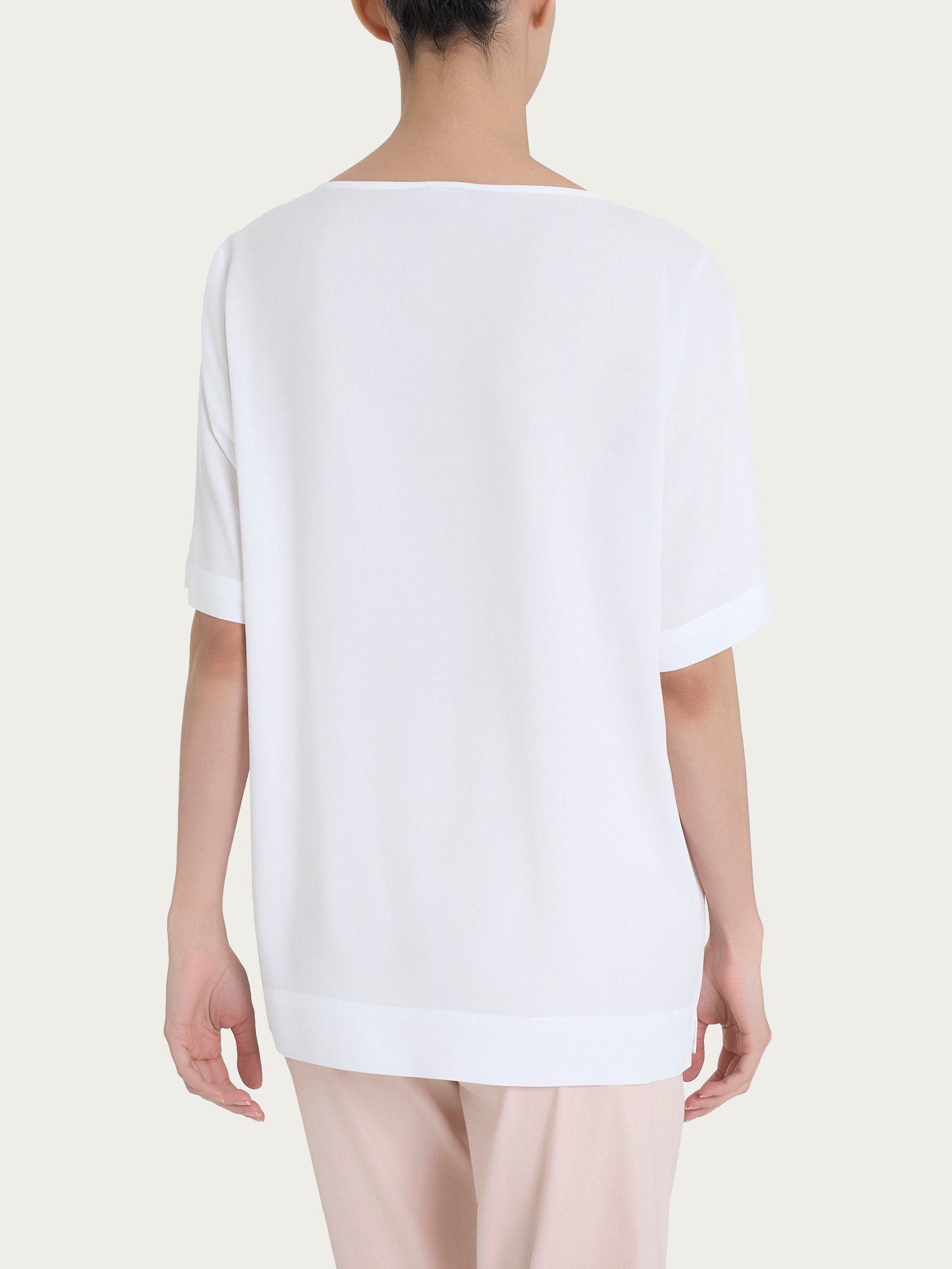 Ragno Ecoseta Blusa Manica Corta Bianco 100% Viscosa