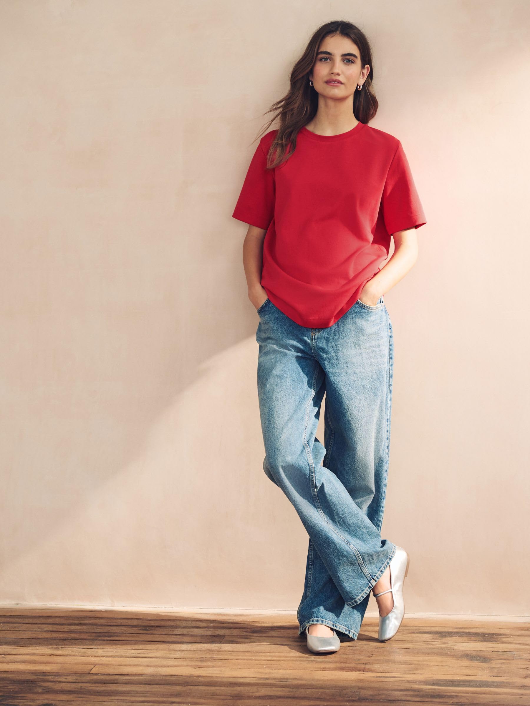Next T-Shirt Girocollo Pesante Donna 46 Cotone
