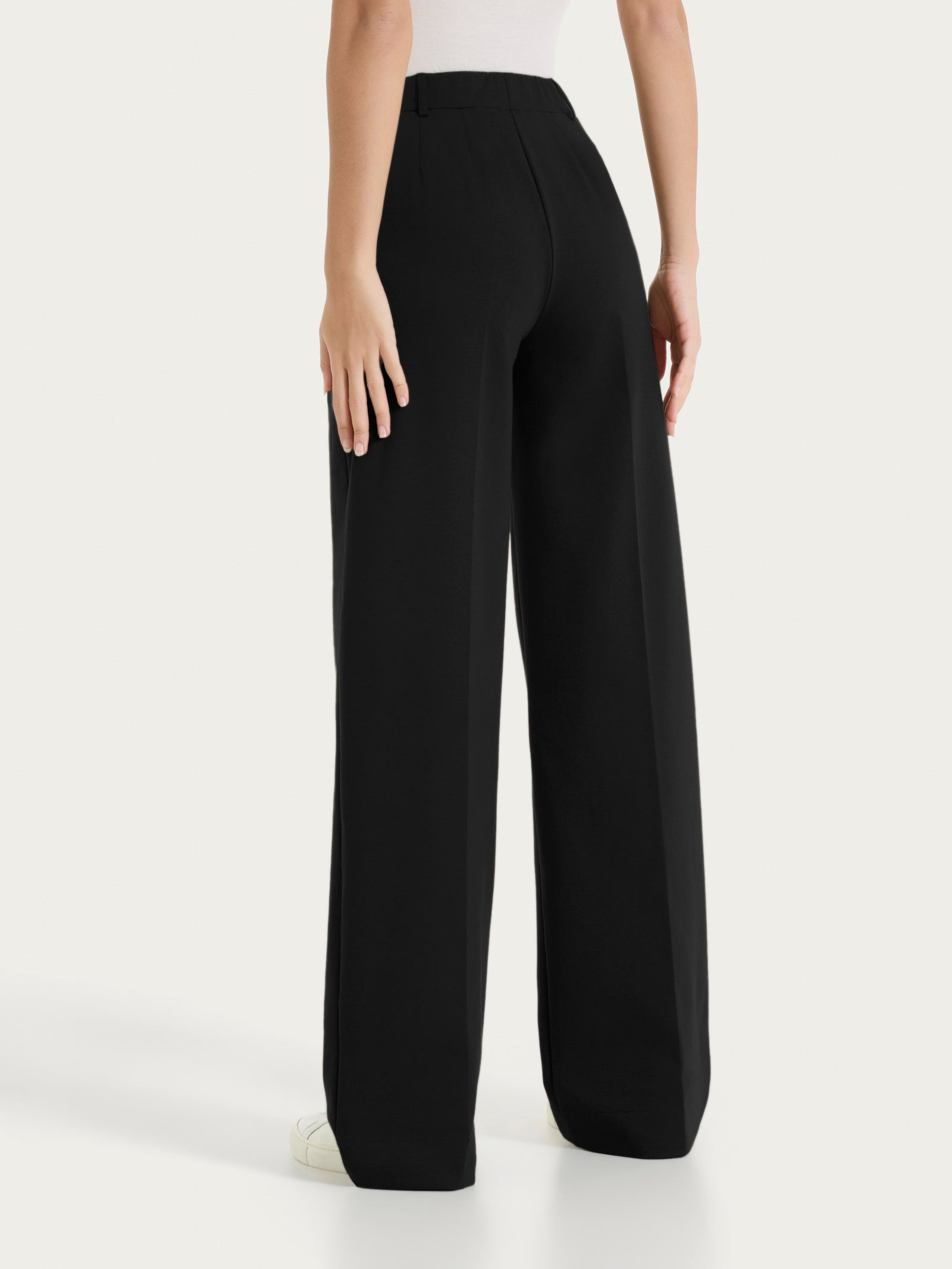 Ragno Compact Light Pantalone Palazzo con Tasche pantaloni nero