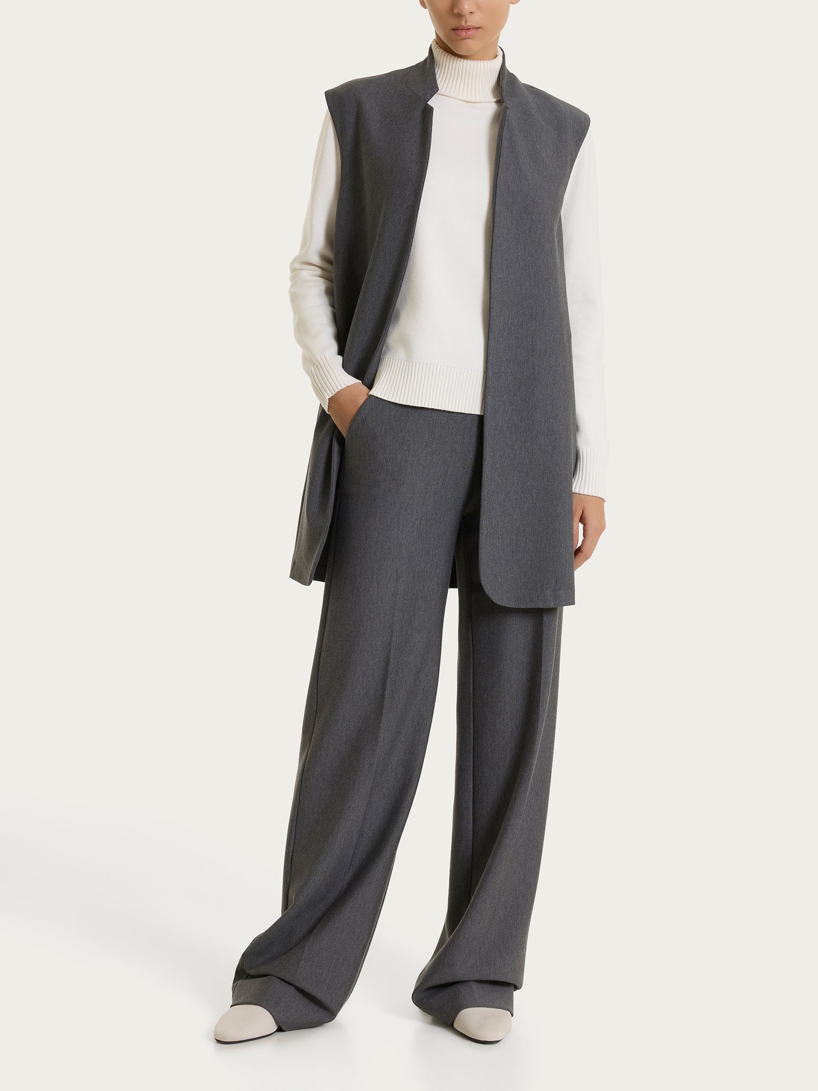 Ragno Compact Gilet donna Ardesia Mel lungo elasticizzato